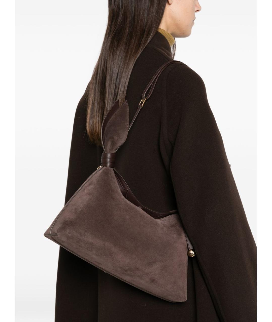 LOEWE Коричневая замшевая сумка через плечо, фото 2