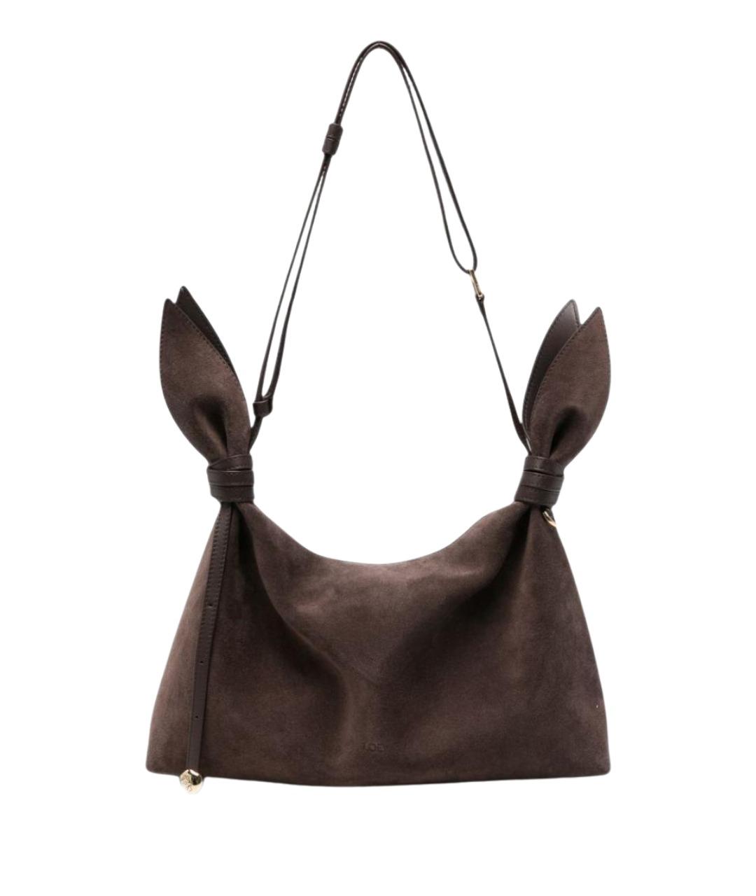 LOEWE Коричневая замшевая сумка через плечо, фото 1