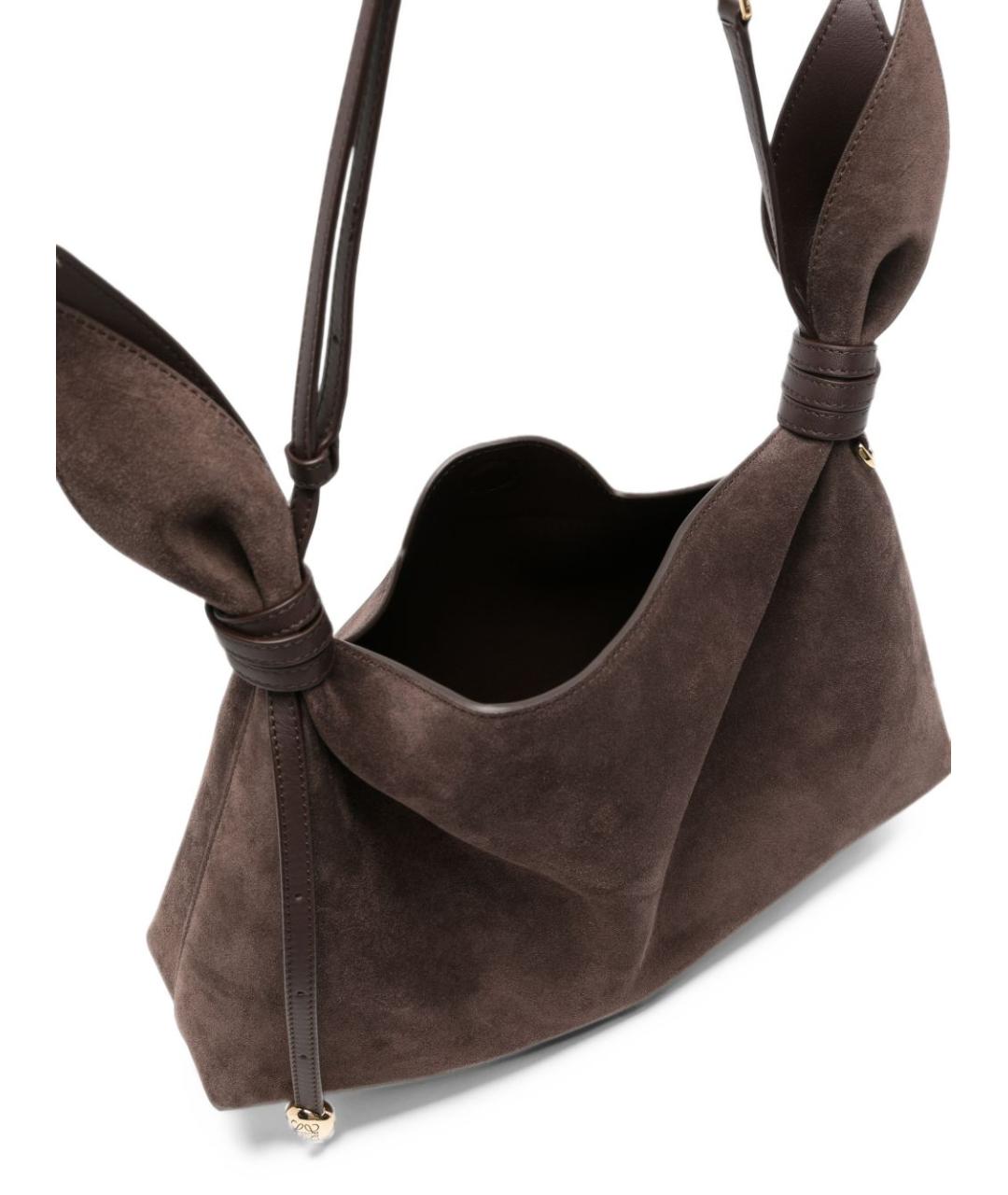 LOEWE Коричневая замшевая сумка через плечо, фото 3