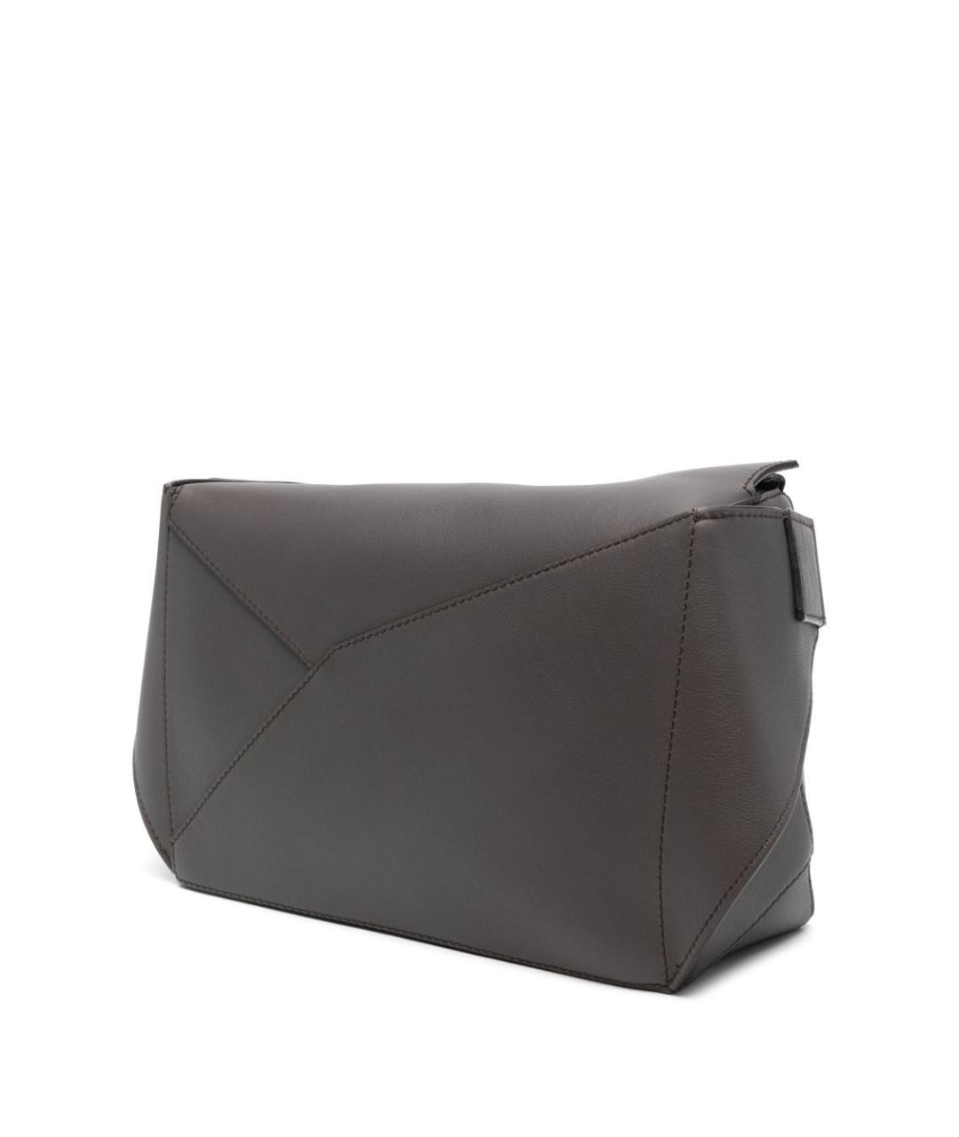LOEWE Антрацитовая кожаная сумка на плечо, фото 5