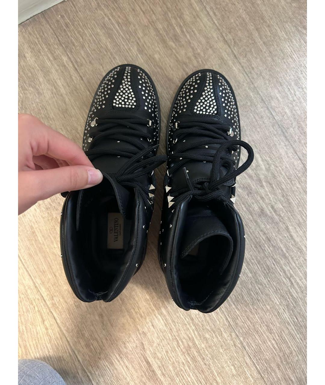 VALENTINO Черные кожаные ботинки, фото 2