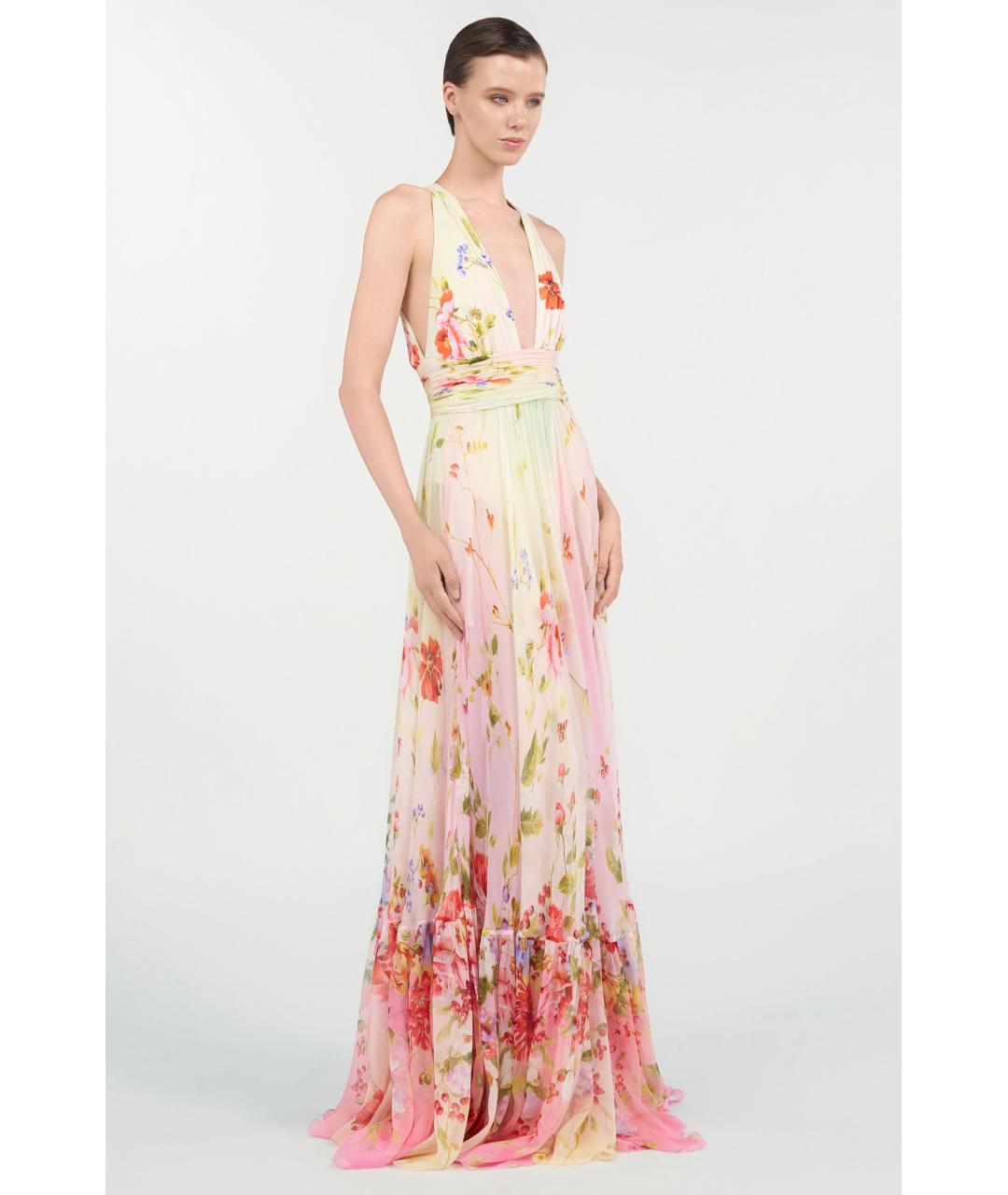 ROBERTO CAVALLI Мульти шелковое коктейльное платье, фото 3
