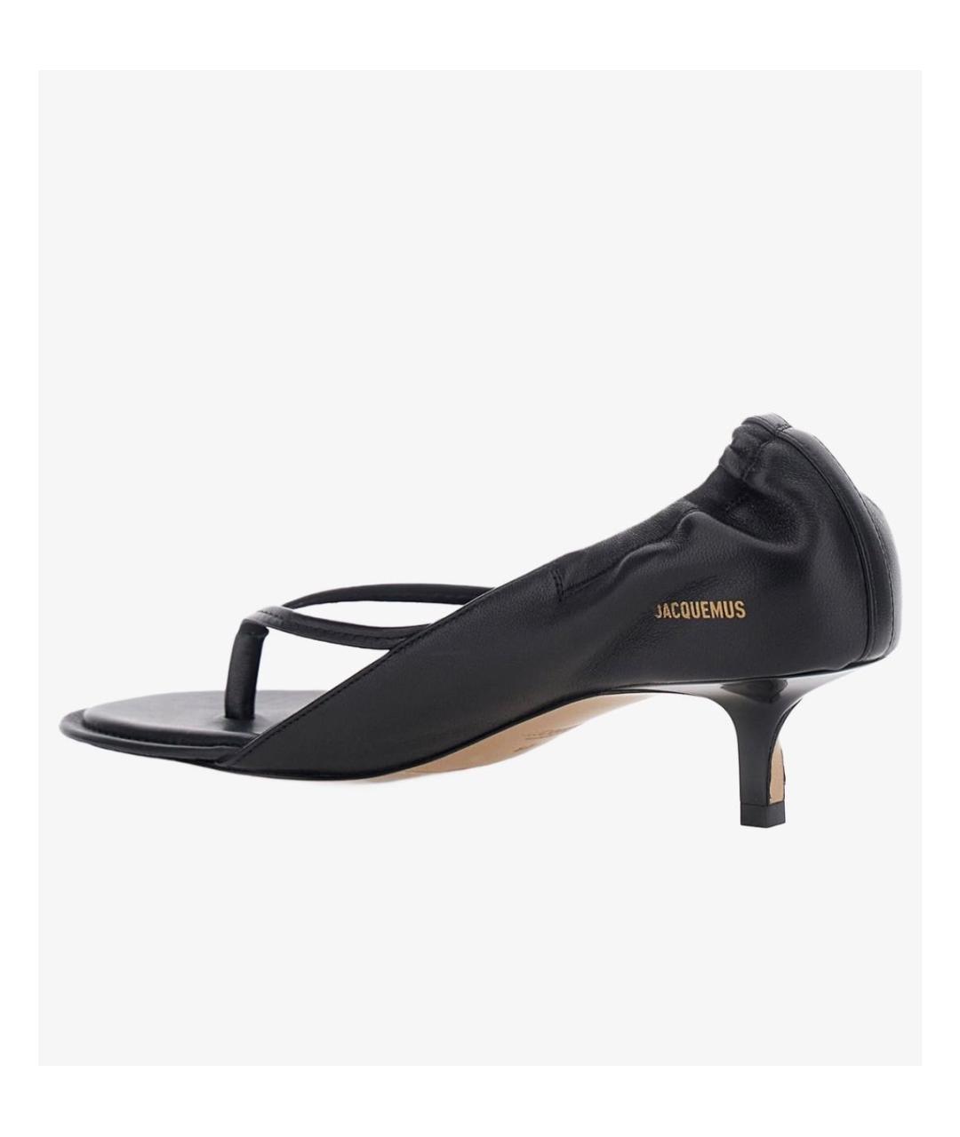 JACQUEMUS Черные кожаные босоножки, фото 7