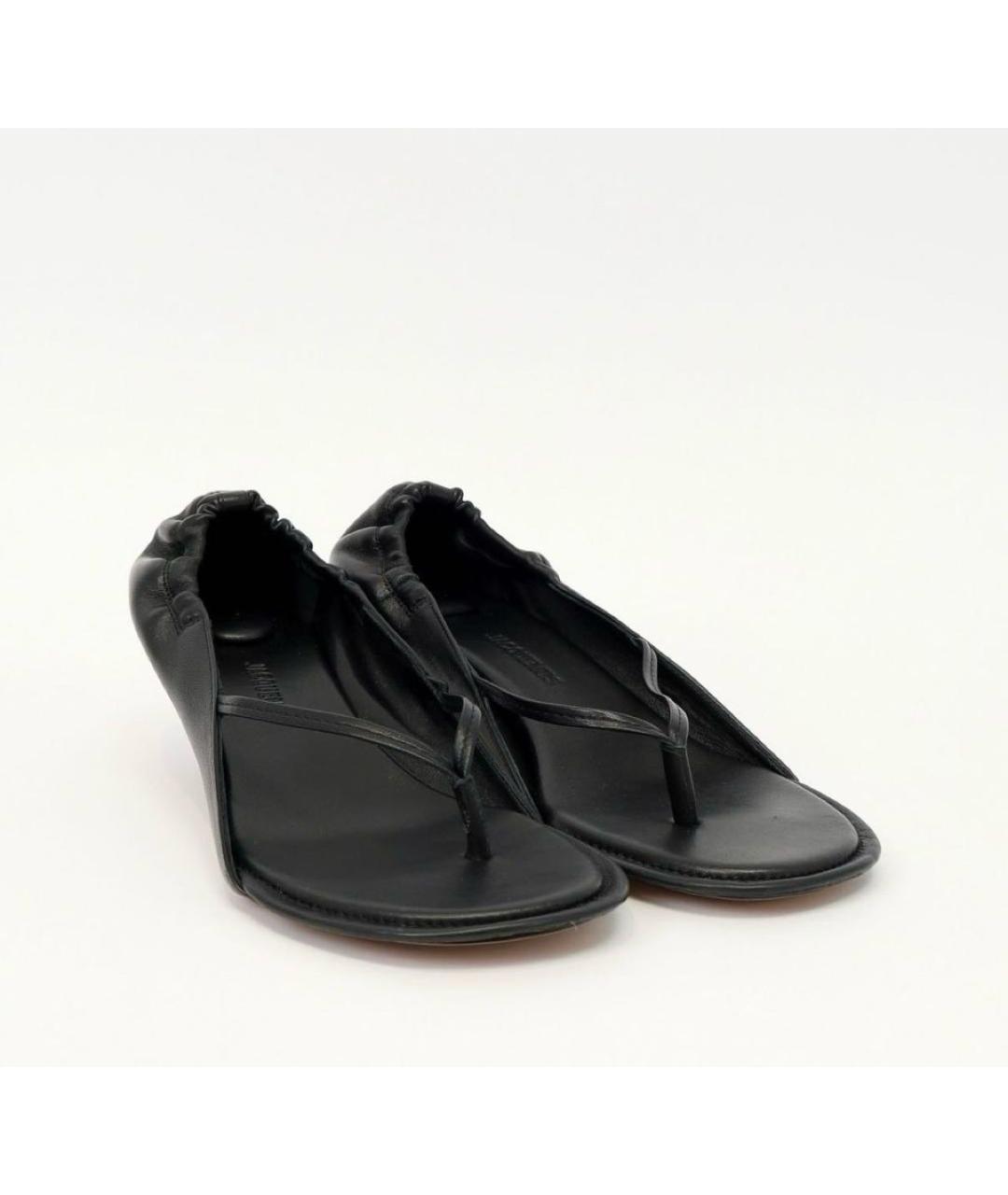 JACQUEMUS Черные кожаные босоножки, фото 3