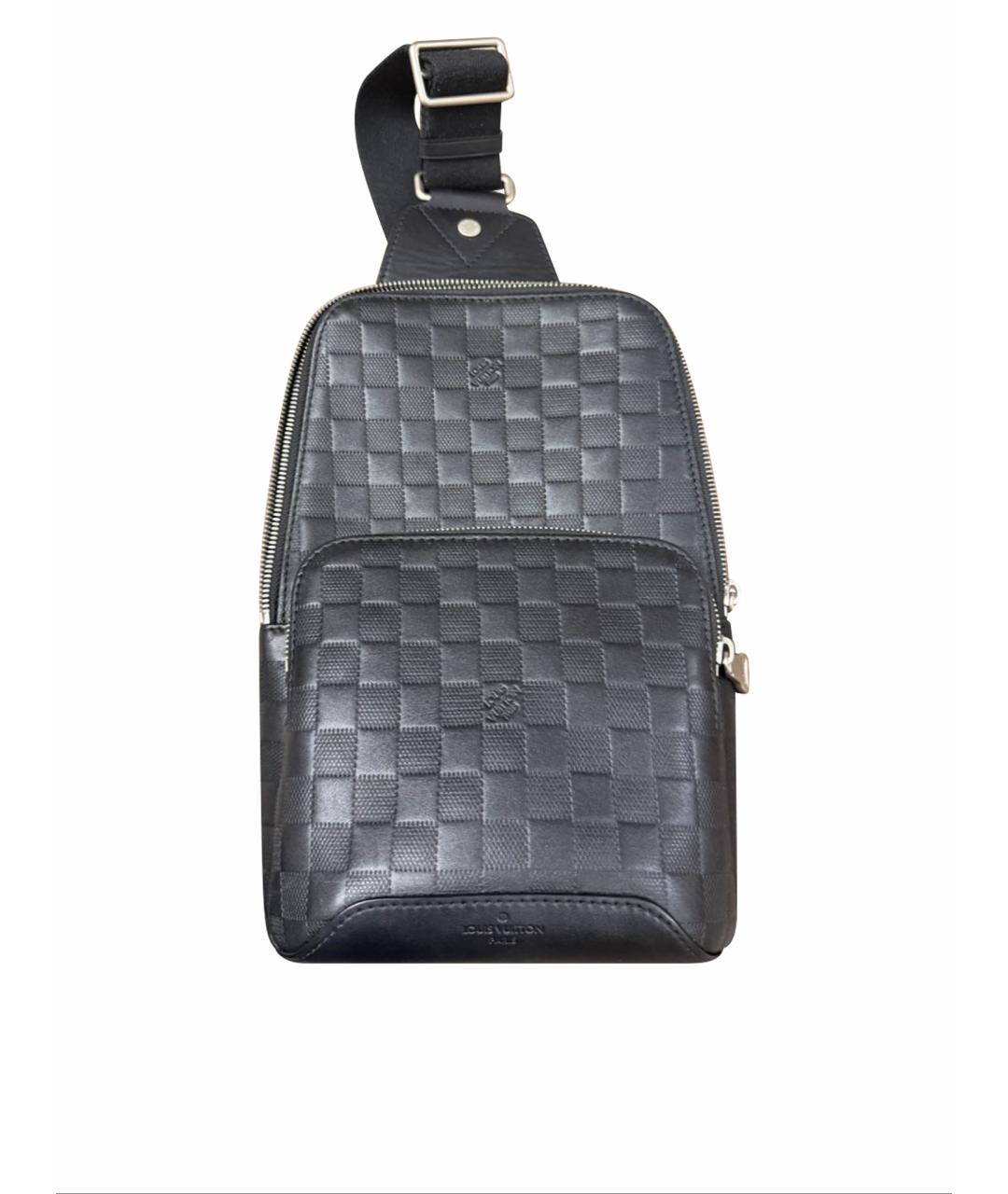 LOUIS VUITTON Черная кожаная сумка на плечо, фото 1