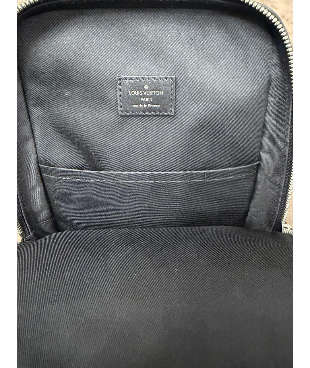 LOUIS VUITTON Черная кожаная сумка на плечо, фото 4