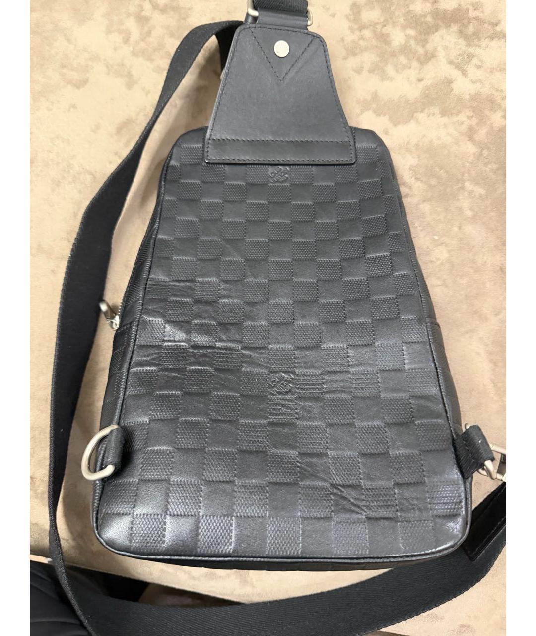 LOUIS VUITTON Черная кожаная сумка на плечо, фото 2