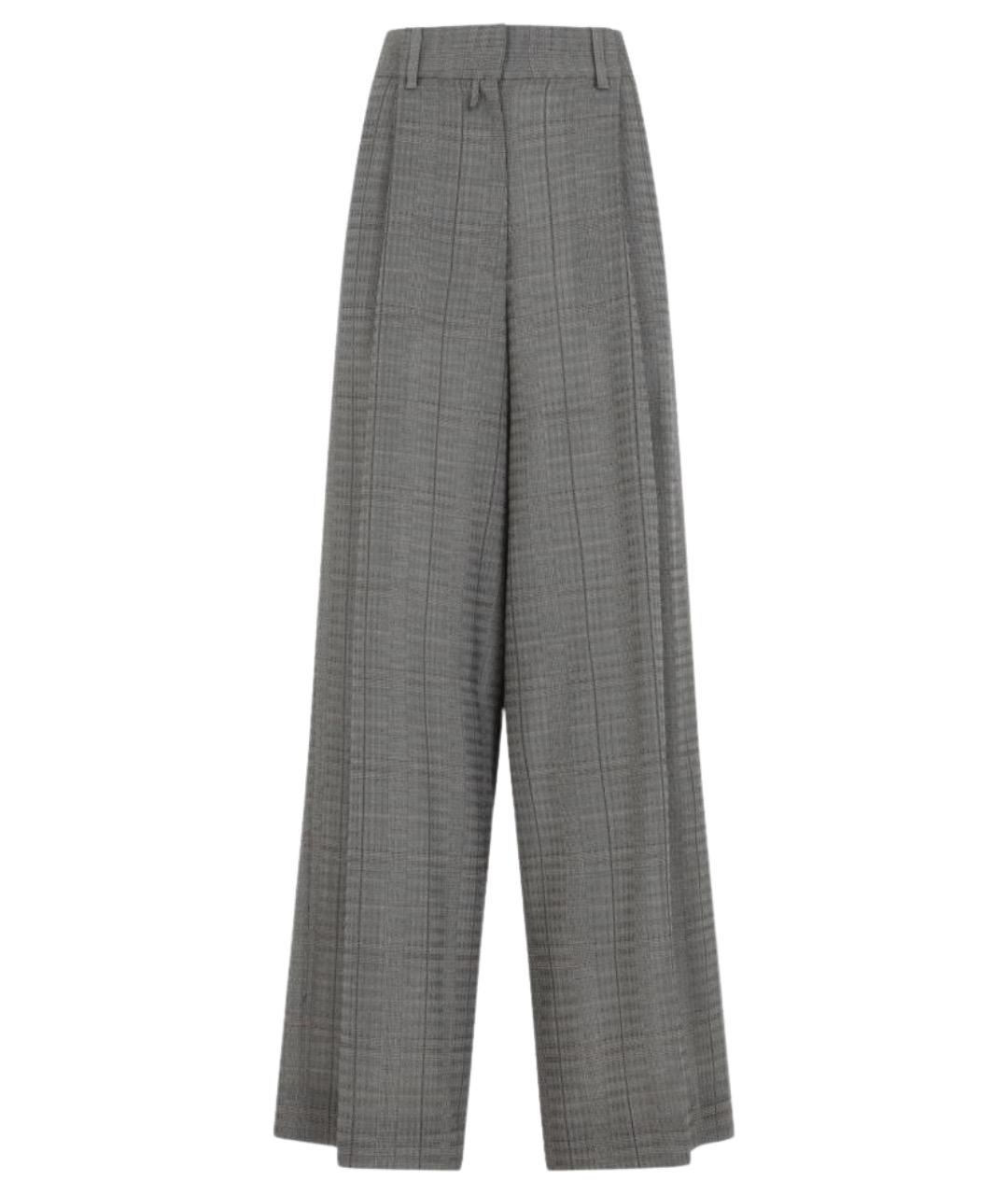 DRIES VAN NOTEN Серые шерстяные брюки широкие, фото 1