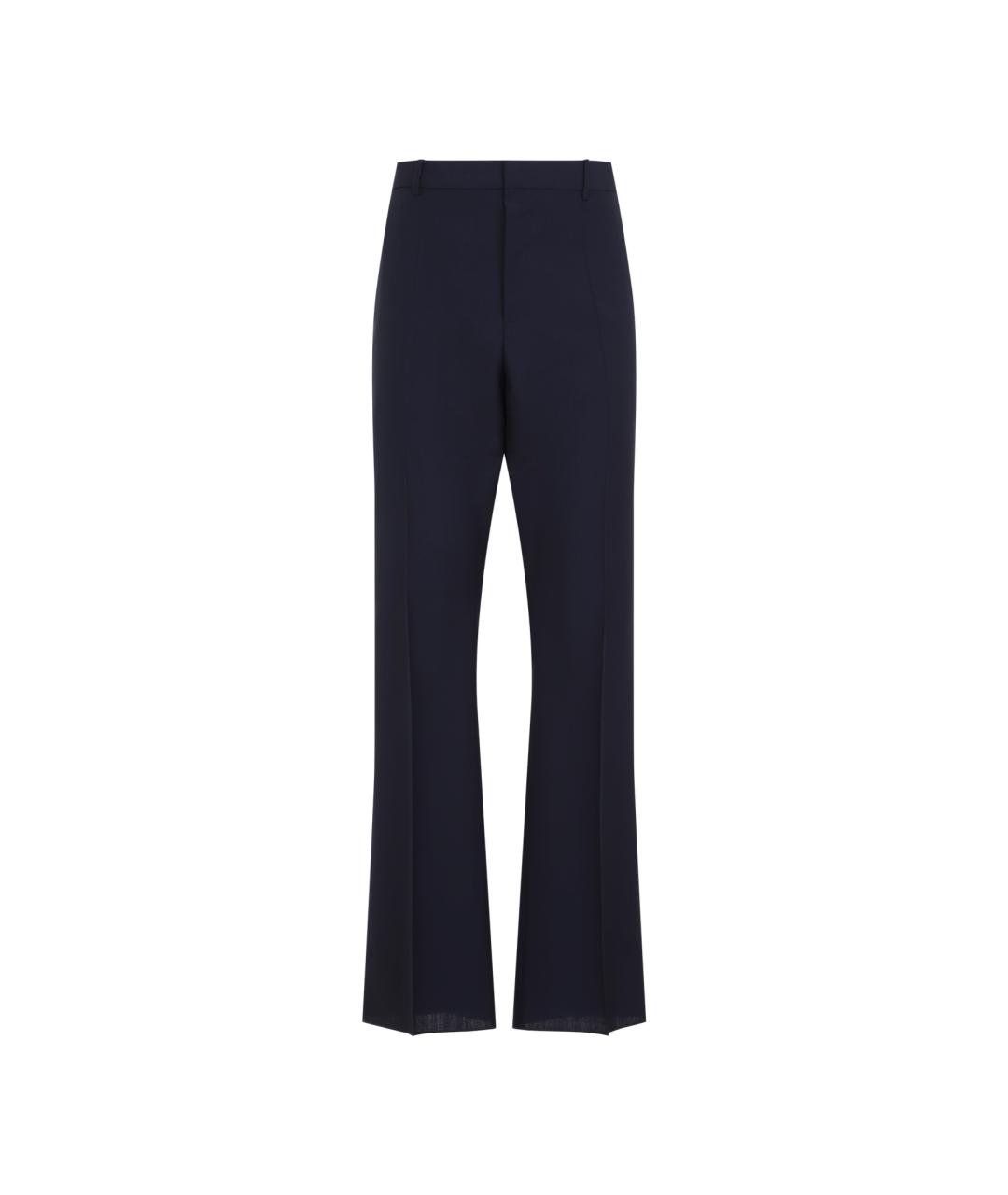 JIL SANDER Синие шерстяные повседневные брюки, фото 1