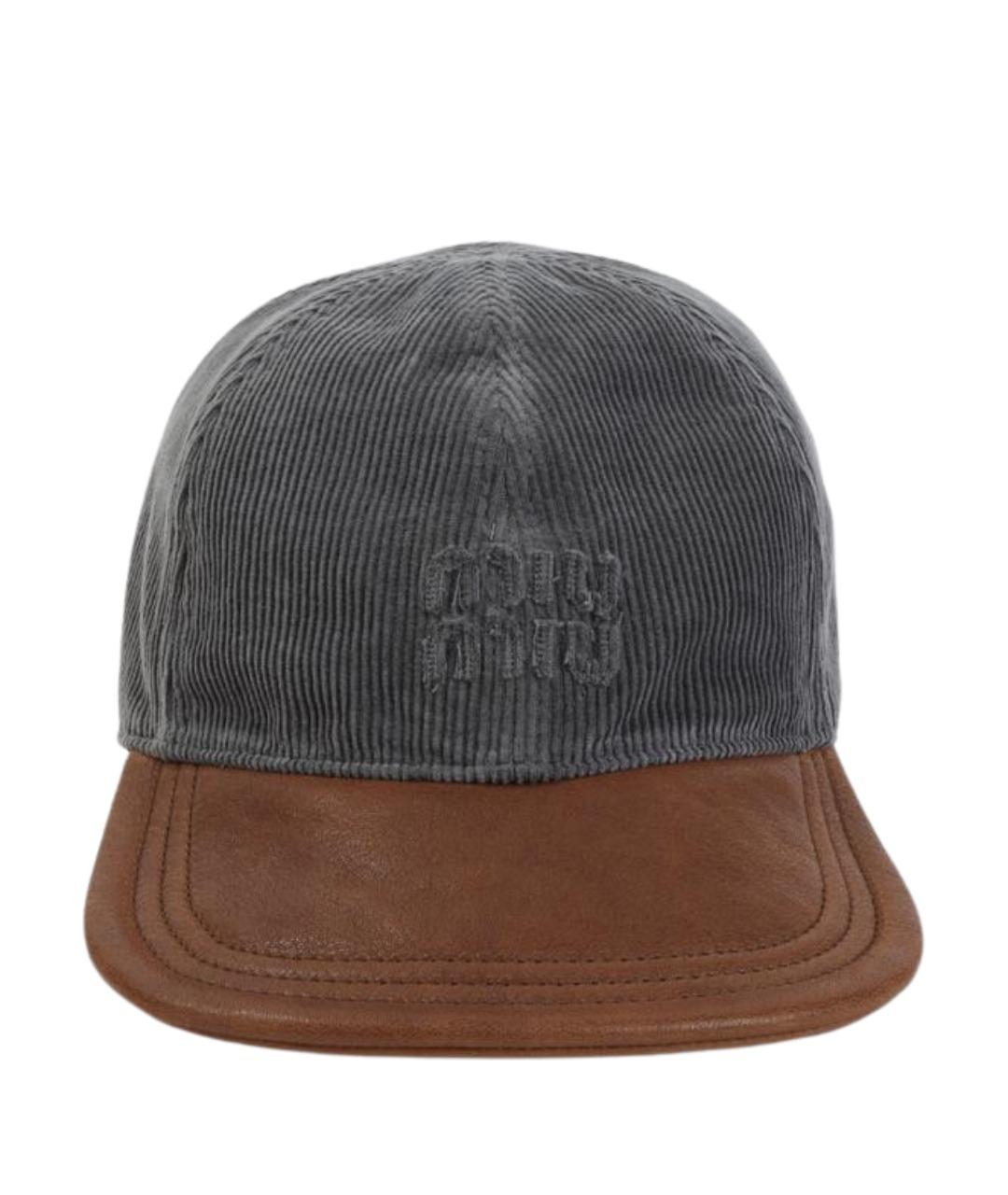 MIU MIU Серая хлопковая кепка, фото 1
