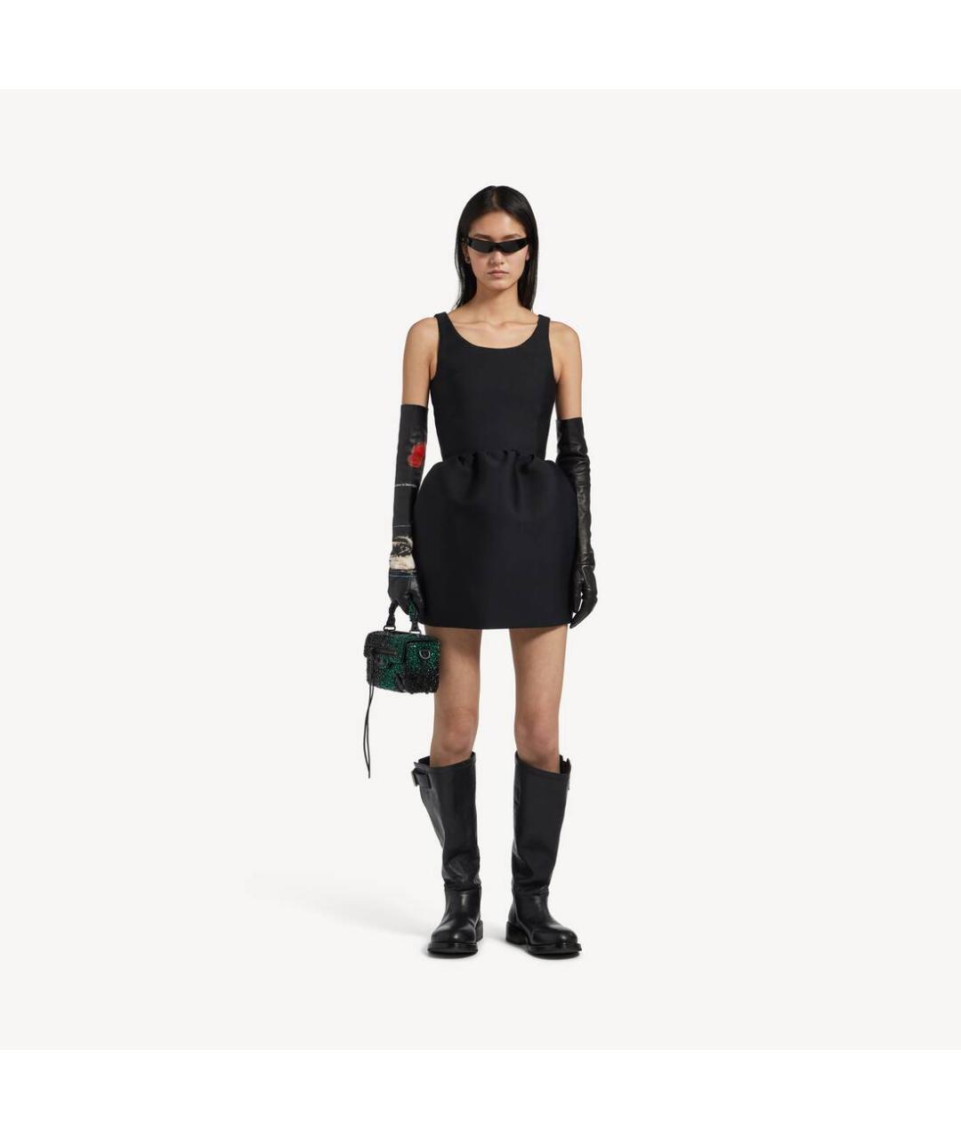 BALENCIAGA Черное шерстяное коктейльное платье, фото 5