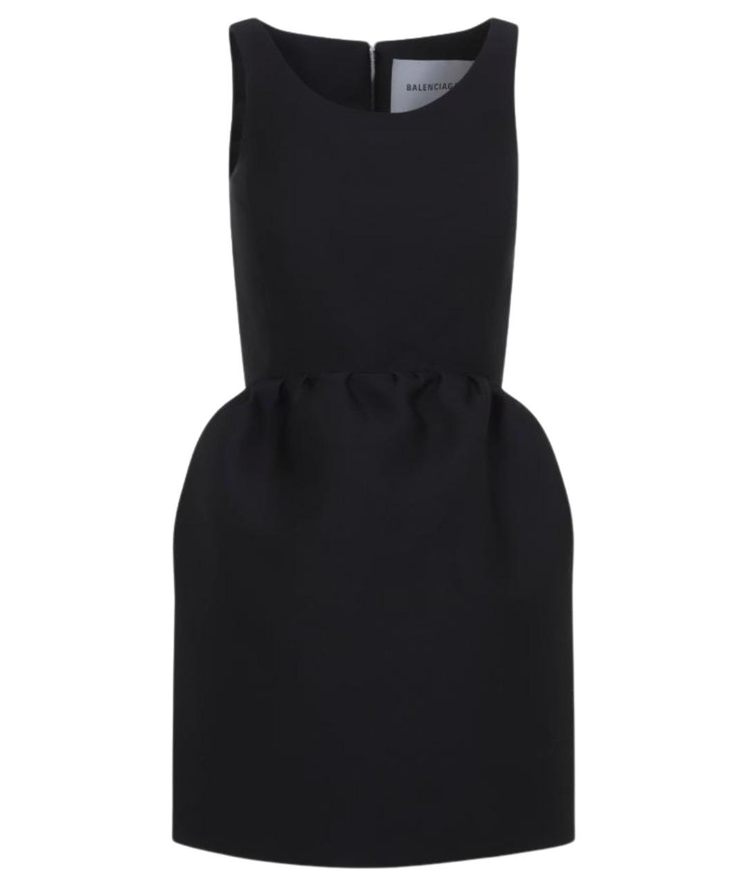 BALENCIAGA Черное шерстяное коктейльное платье, фото 1
