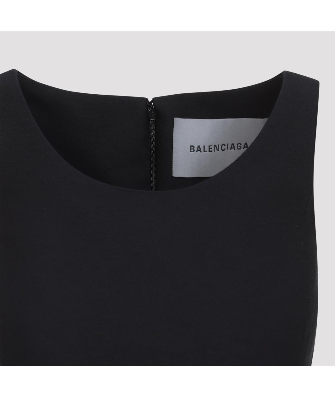 BALENCIAGA Черное шерстяное коктейльное платье, фото 4
