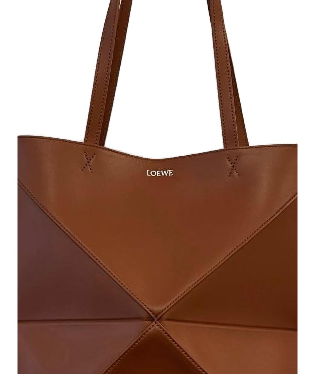 LOEWE Коричневая кожаная сумка тоут, фото 5