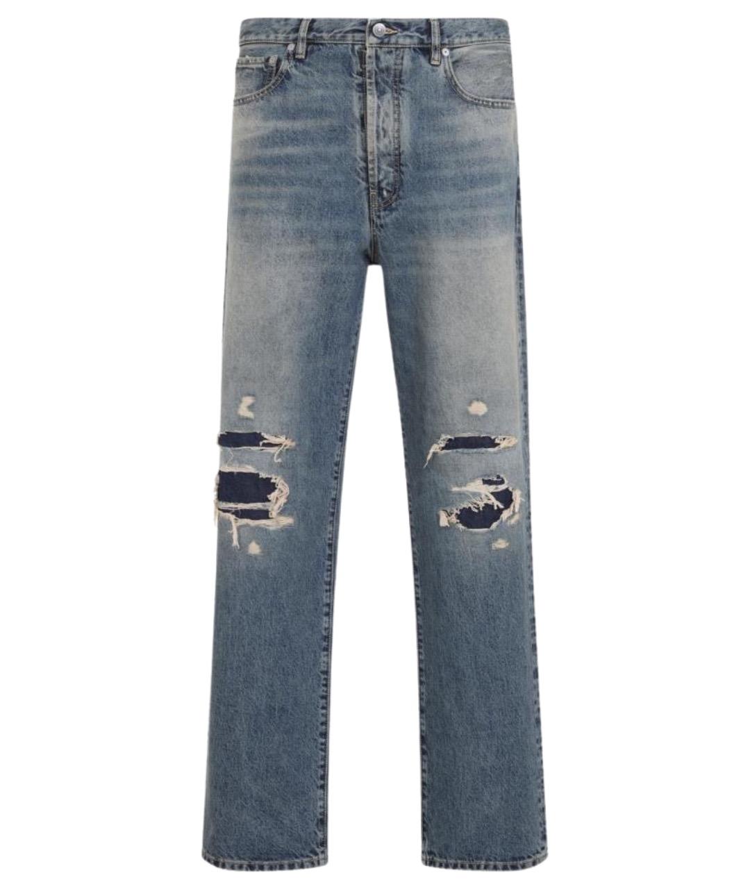 MAISON MARGIELA Синие хлопковые прямые джинсы, фото 1