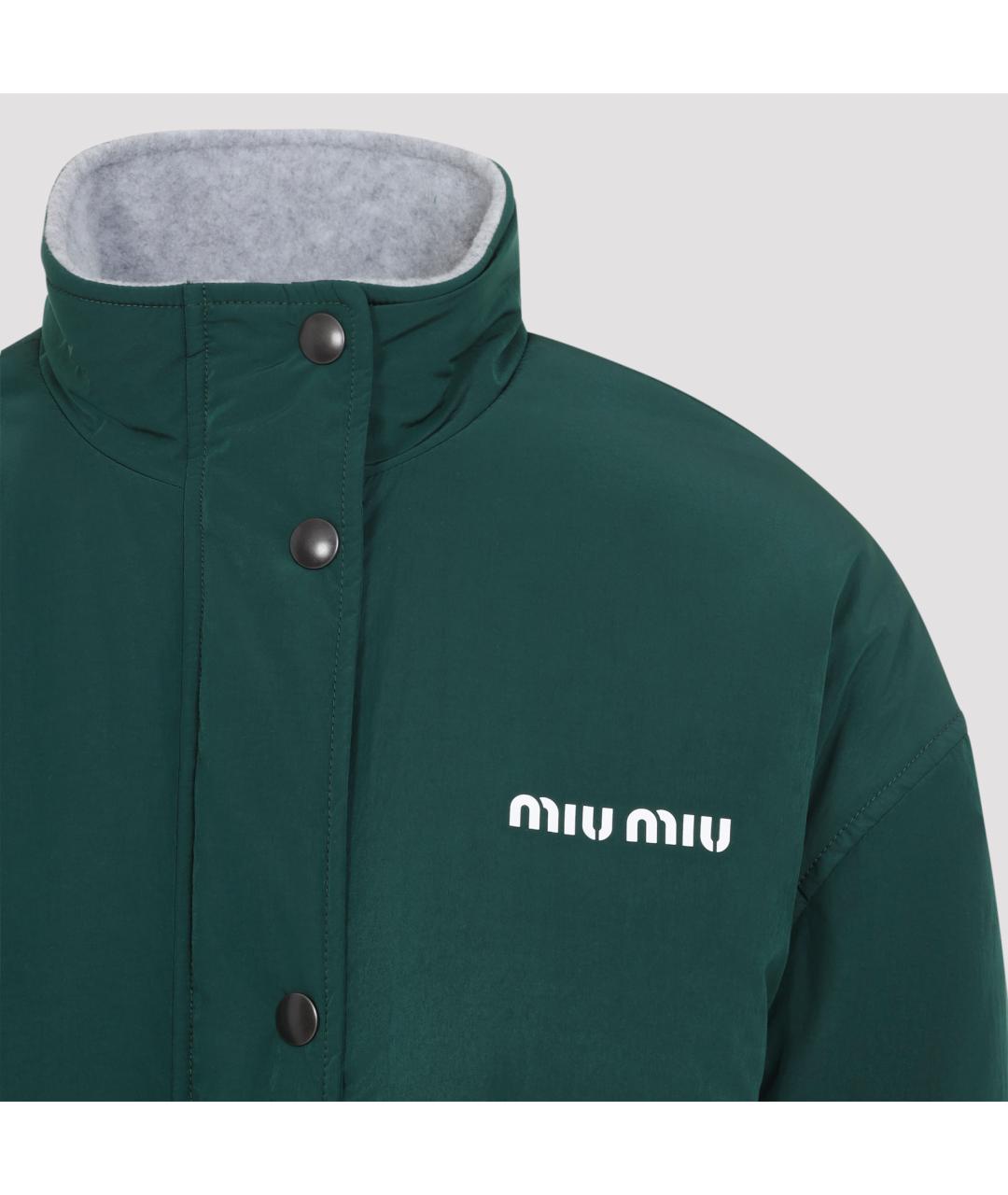 MIU MIU Зеленая полиэстеровая куртка, фото 2
