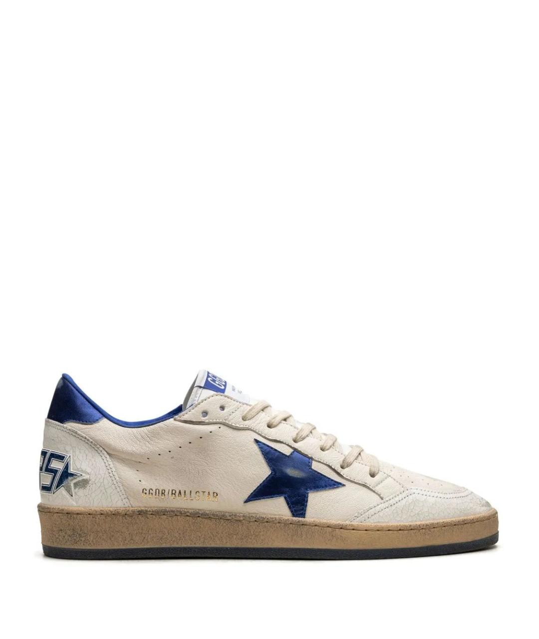 GOLDEN GOOSE Белые кожаные низкие кроссовки / кеды, фото 1