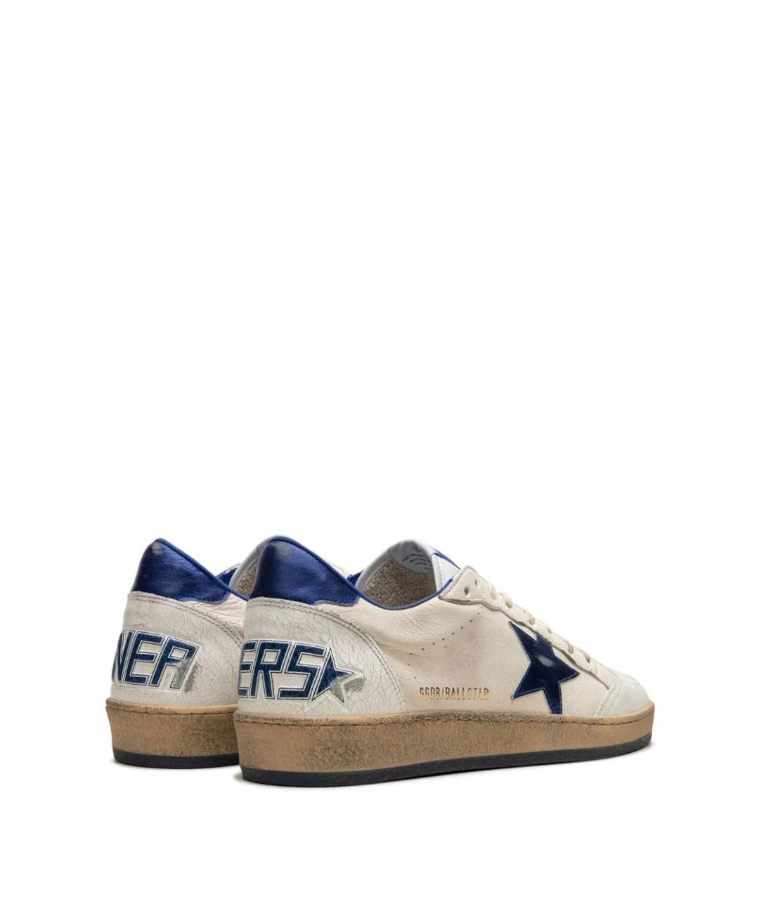 GOLDEN GOOSE Белые кожаные низкие кроссовки / кеды, фото 2