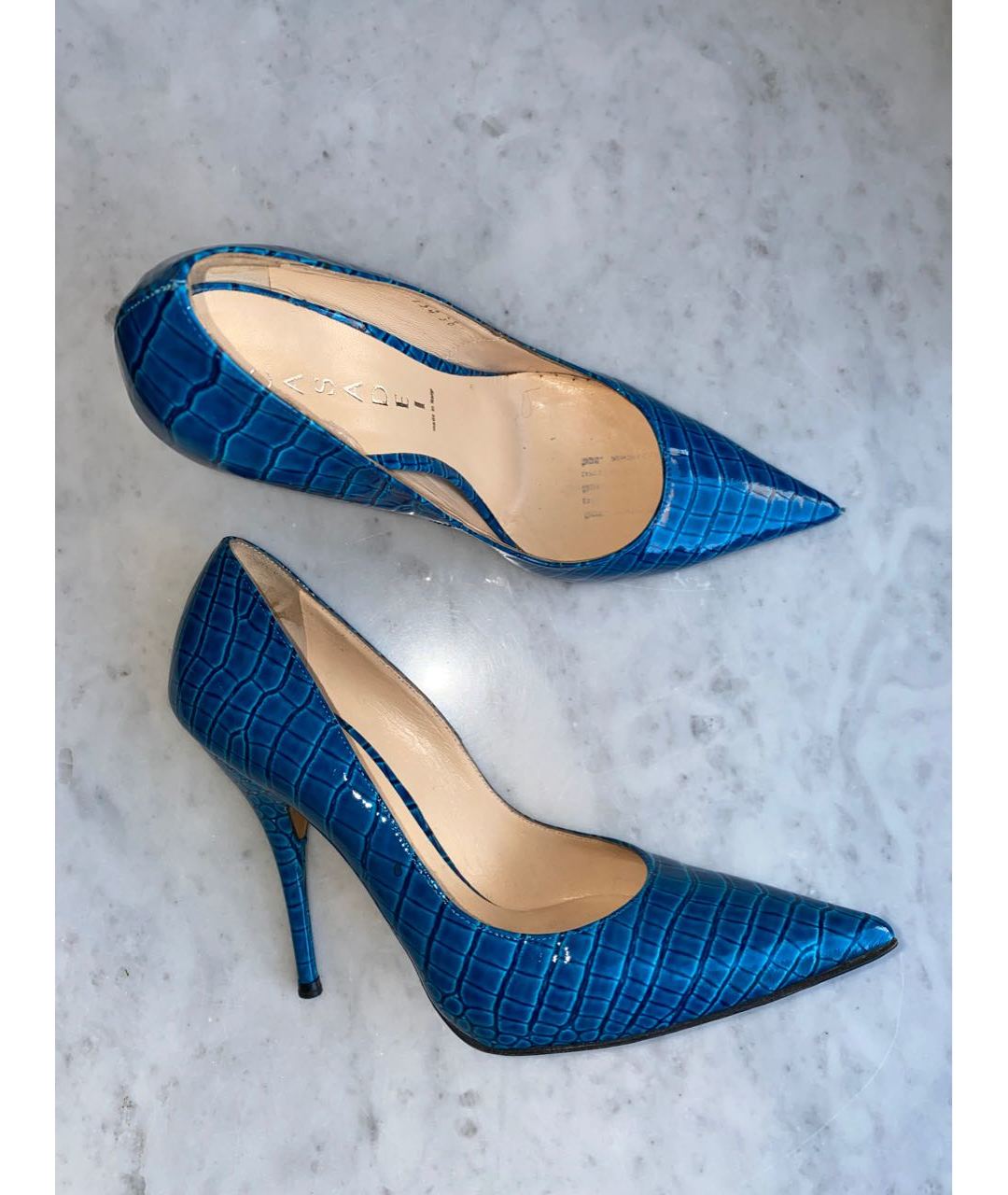 CASADEI Синие туфли из лакированной кожи, фото 5