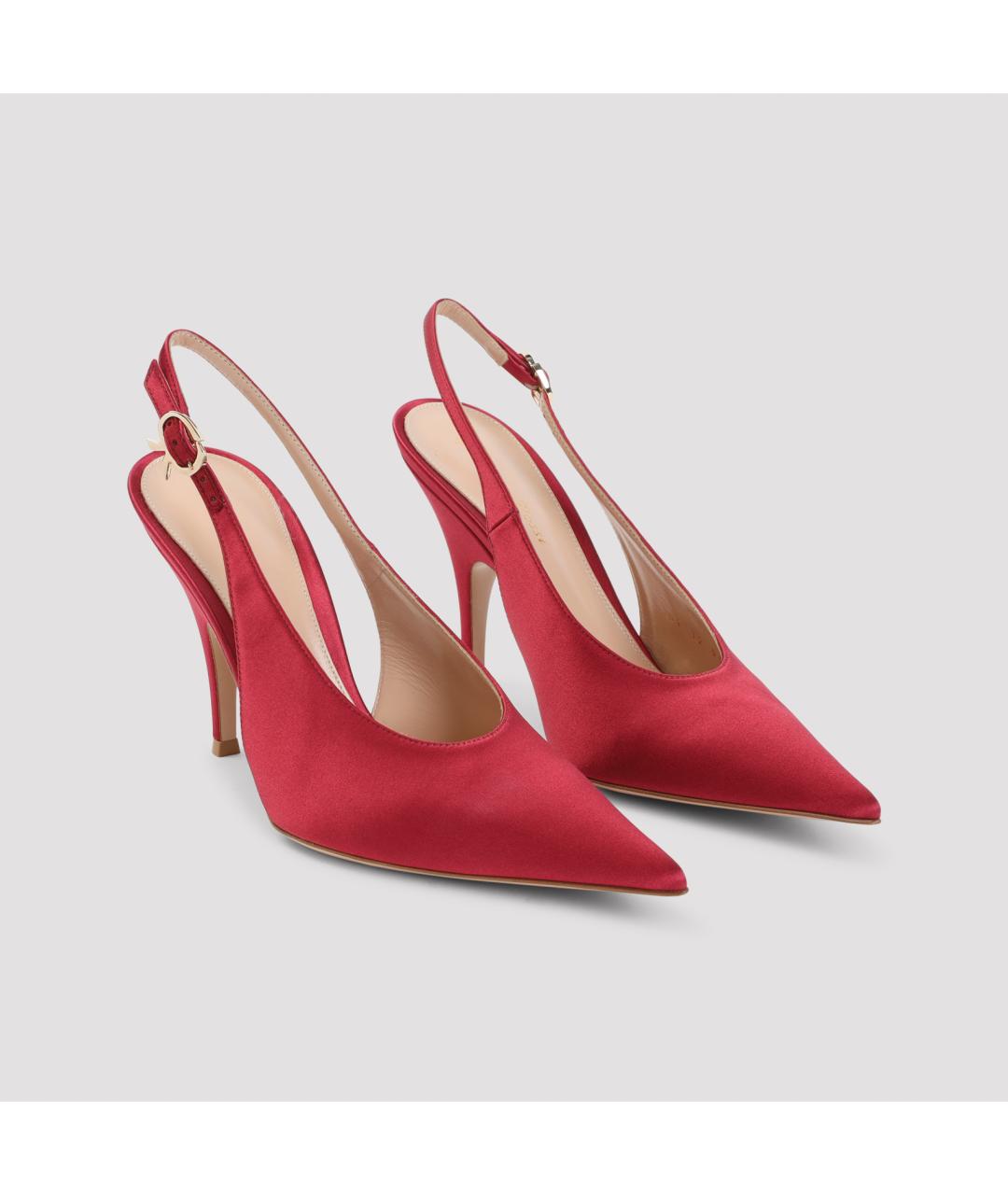 GIANVITO ROSSI Красные кожаные туфли, фото 4