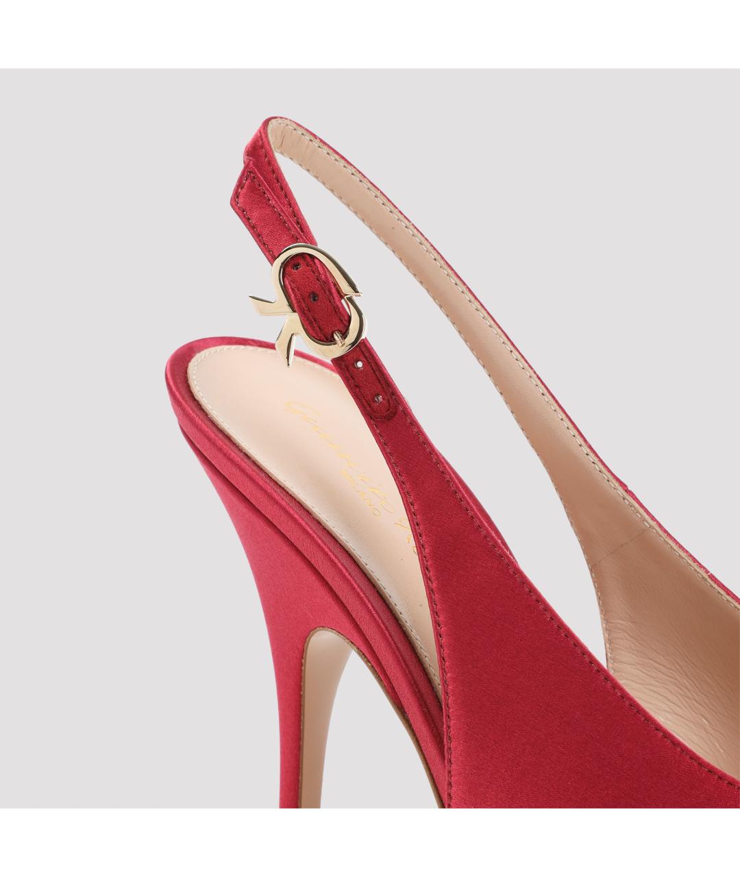 GIANVITO ROSSI Красные кожаные туфли, фото 5