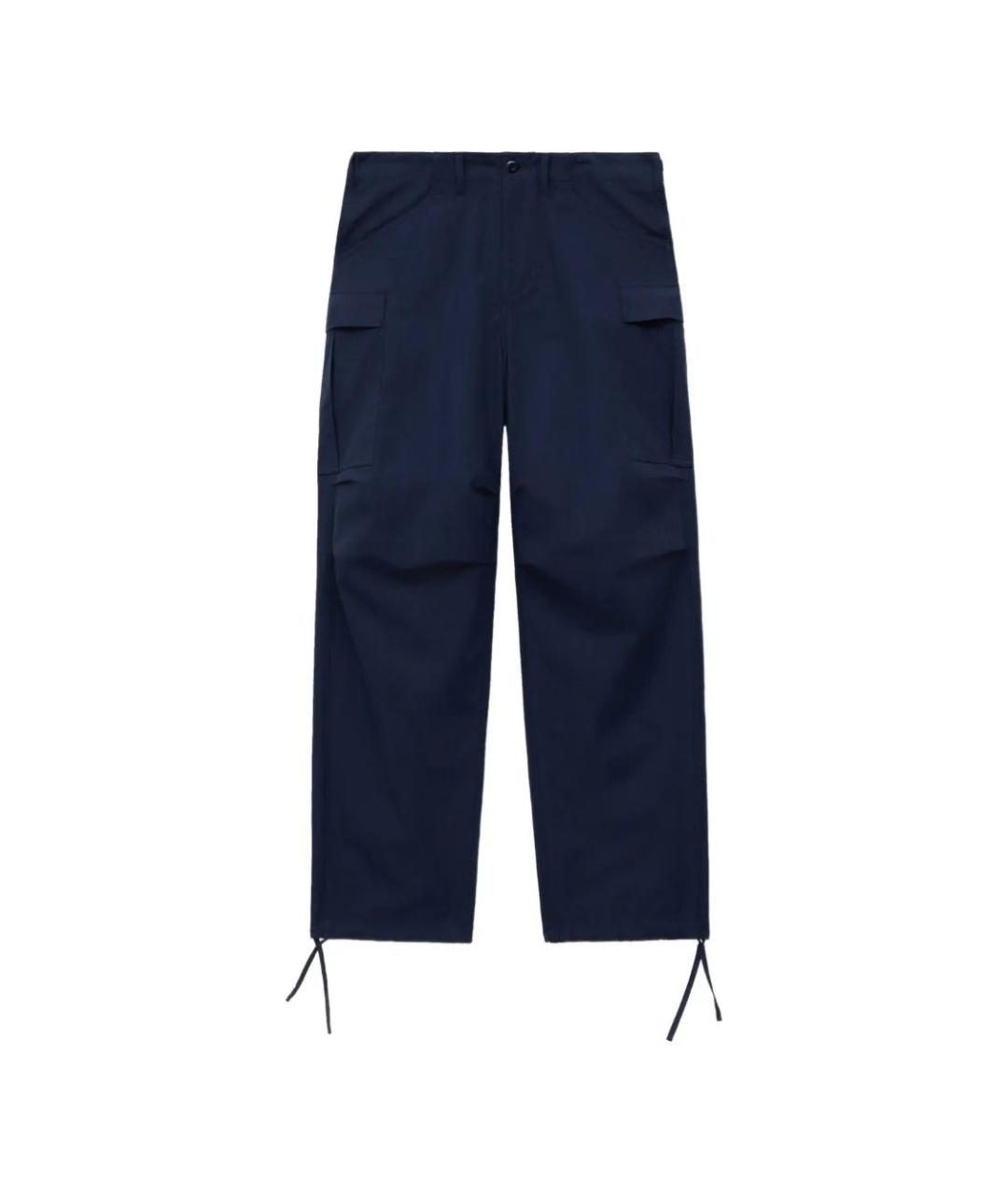 KENZO Синие хлопковые повседневные брюки, фото 3