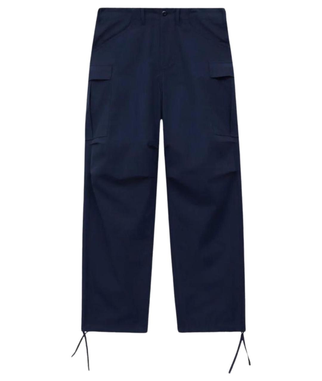 KENZO Синие хлопковые повседневные брюки, фото 1