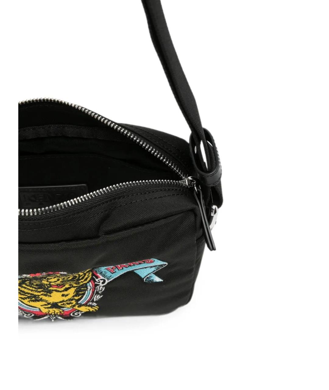 KENZO Черная синтетическая сумка на плечо, фото 4