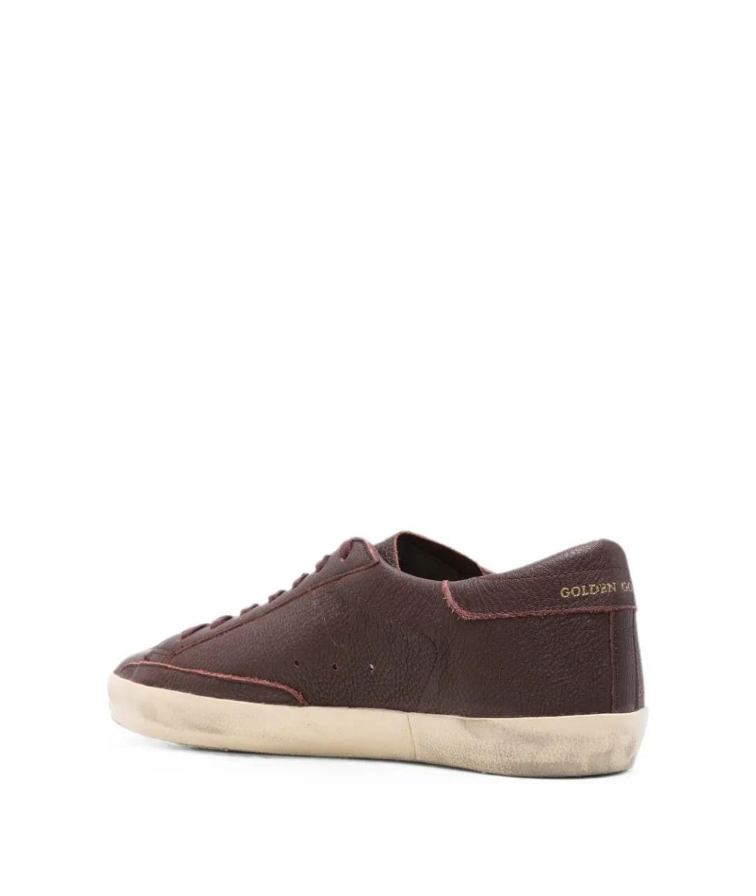 GOLDEN GOOSE Красные кожаные низкие кроссовки / кеды, фото 5