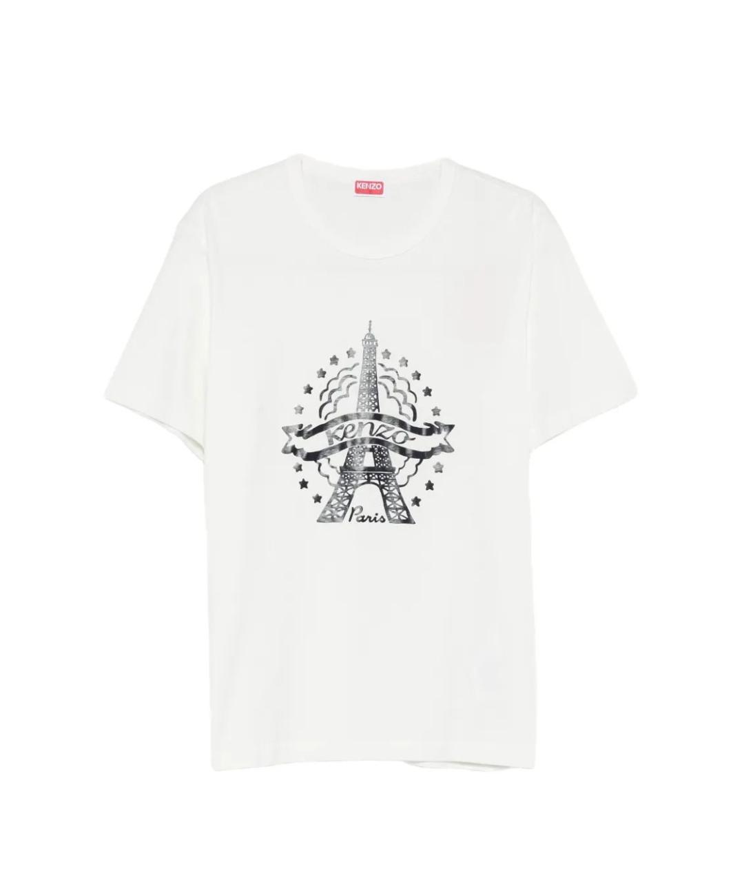 KENZO Белая хлопковая футболка, фото 2
