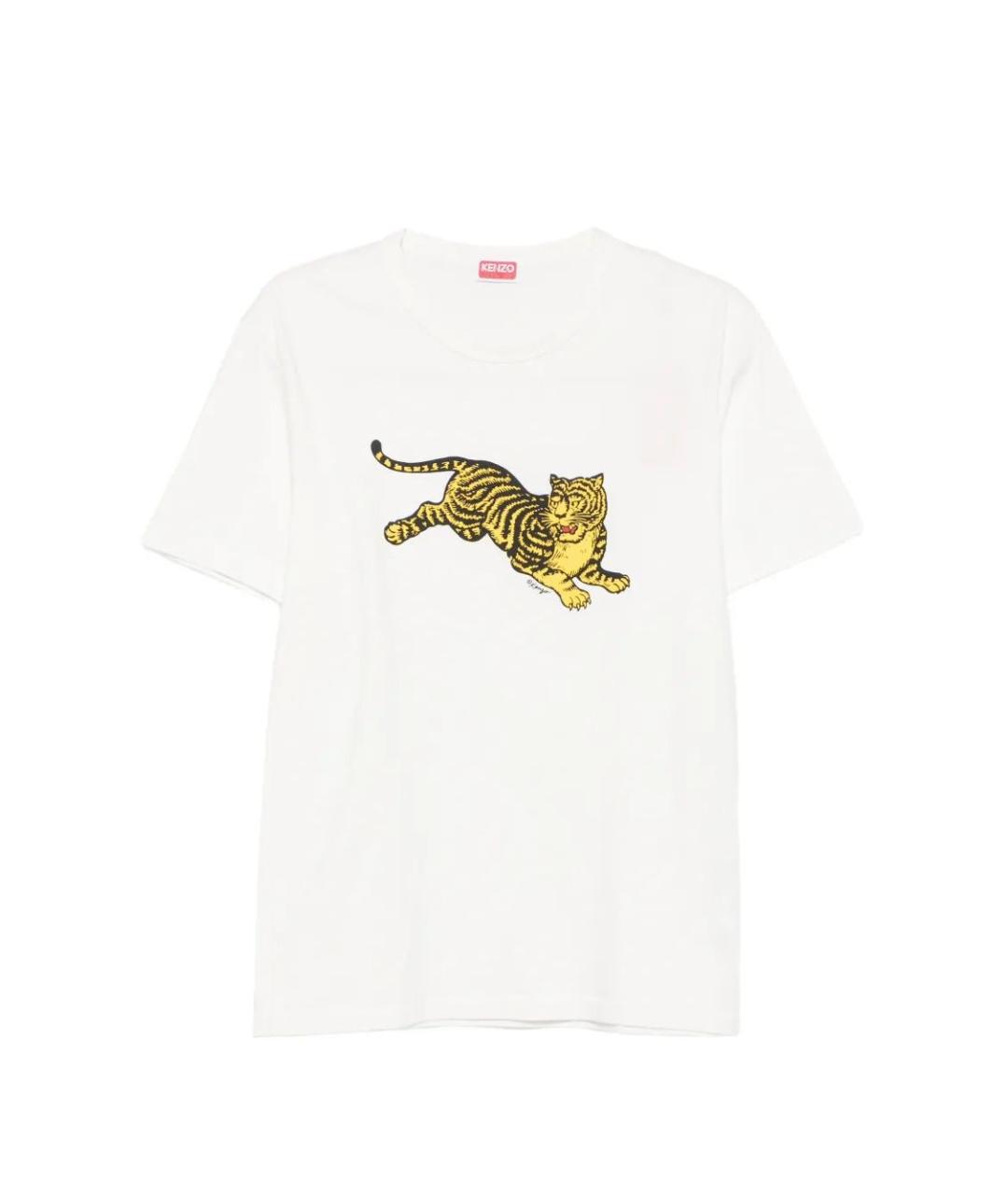 KENZO Белая хлопковая футболка, фото 4