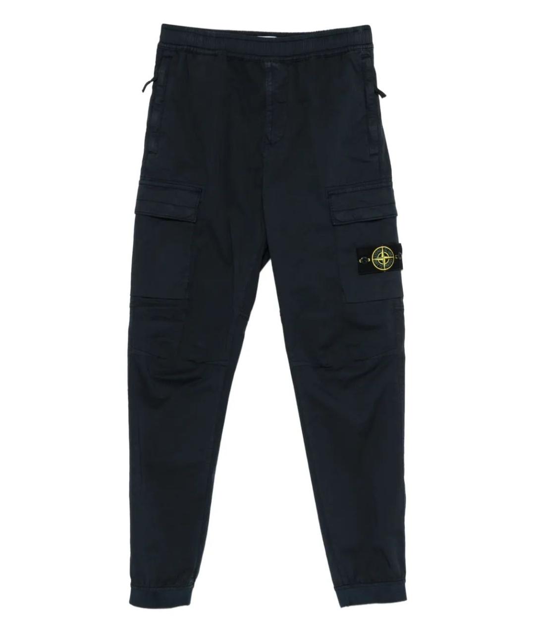 STONE ISLAND Синие хлопковые повседневные брюки, фото 3