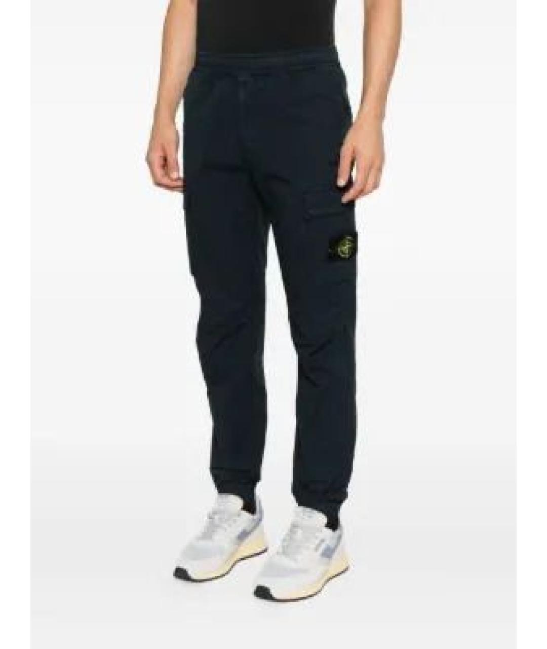 STONE ISLAND Синие хлопковые повседневные брюки, фото 5