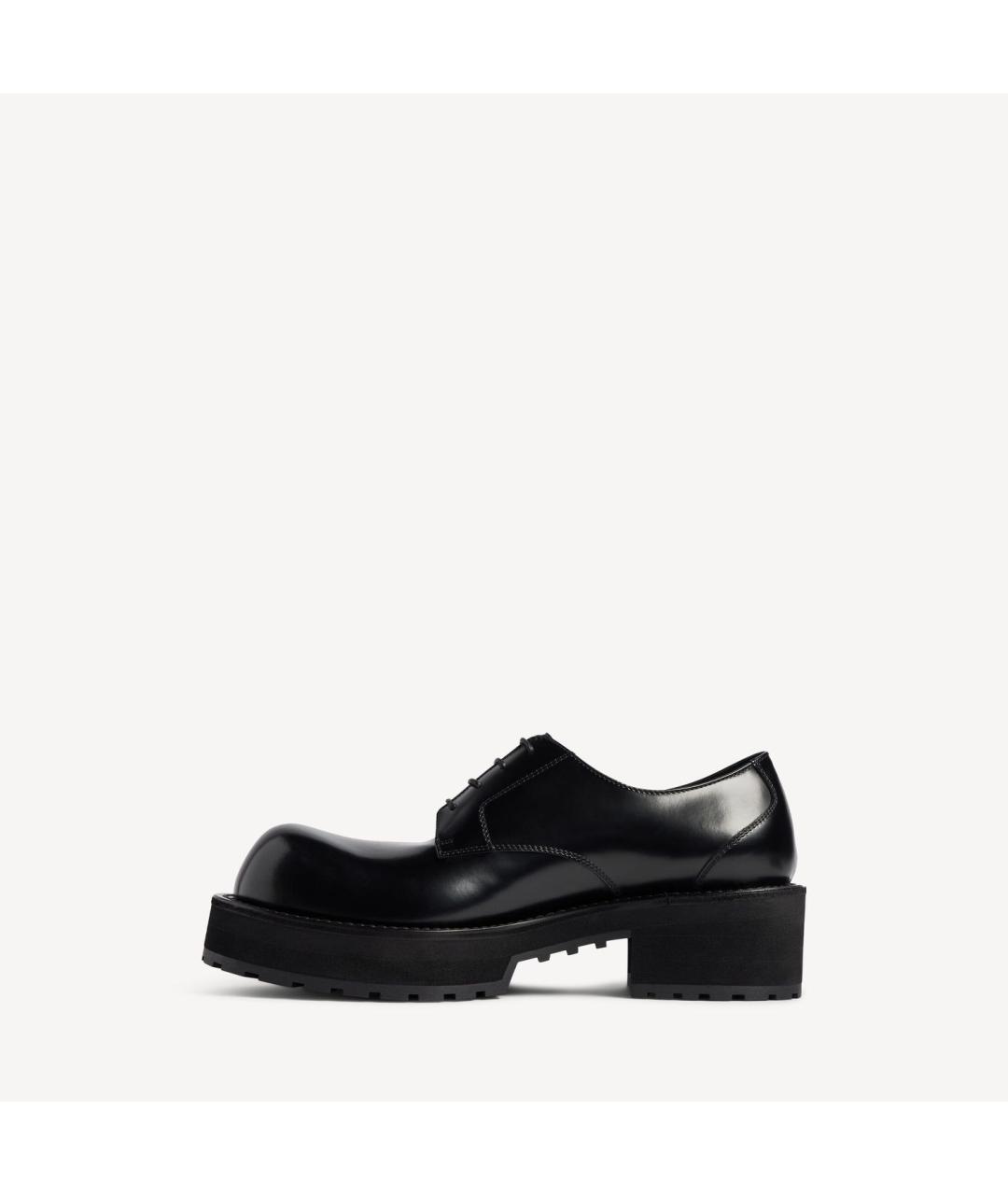BALENCIAGA Черные кожаные туфли, фото 4