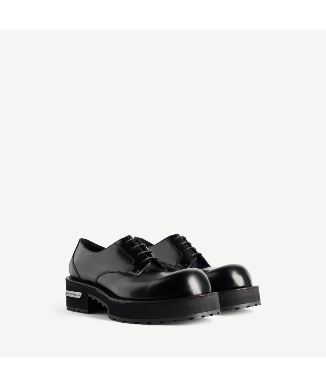 BALENCIAGA Черные кожаные туфли, фото 2