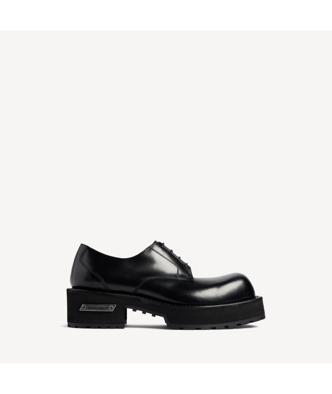 BALENCIAGA Черные кожаные туфли, фото 6