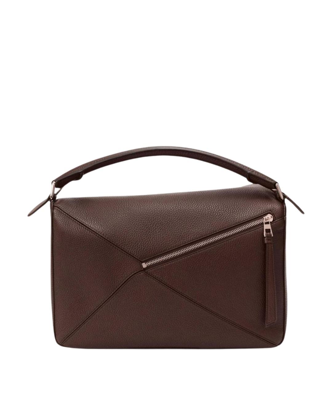 LOEWE Коричневая кожаная сумка на плечо, фото 4