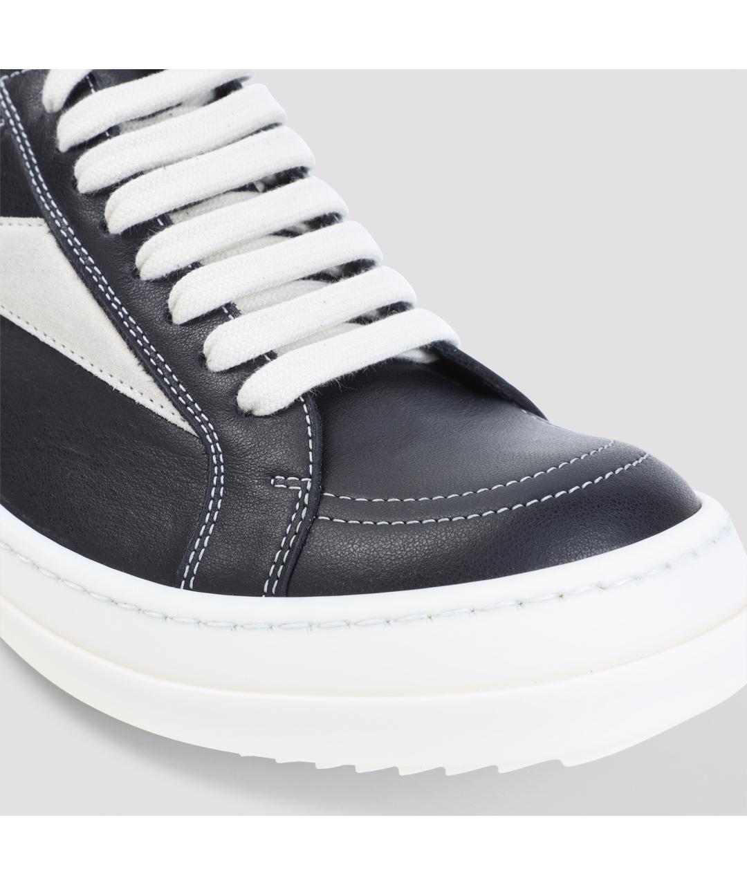 RICK OWENS Черные кожаные кроссовки, фото 5
