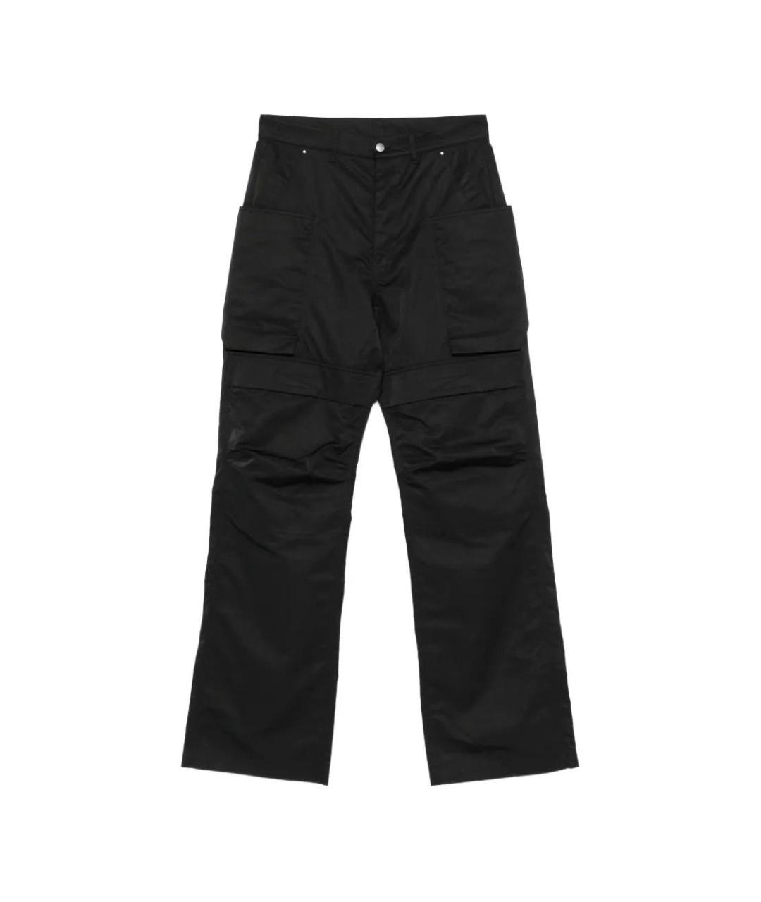 RICK OWENS Черные хлопковые повседневные брюки, фото 1