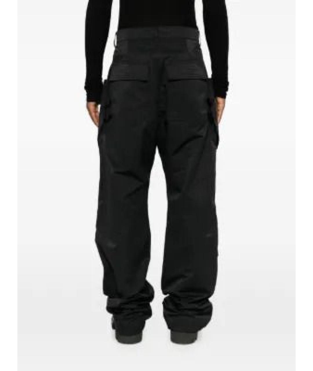 RICK OWENS Черные хлопковые повседневные брюки, фото 5