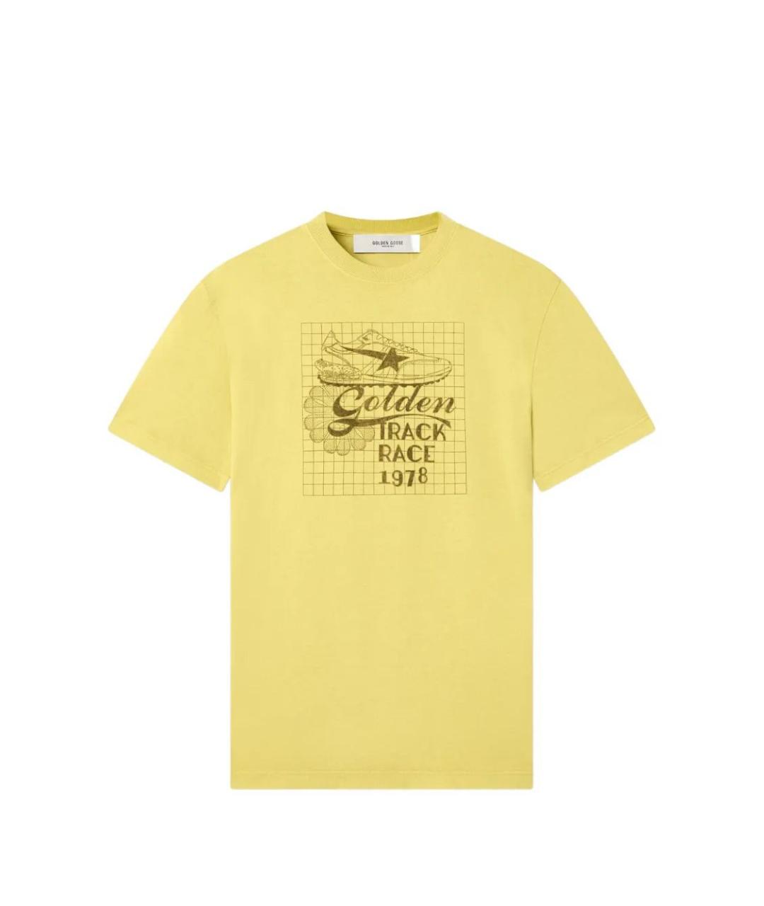 GOLDEN GOOSE Желтая хлопковая футболка, фото 1