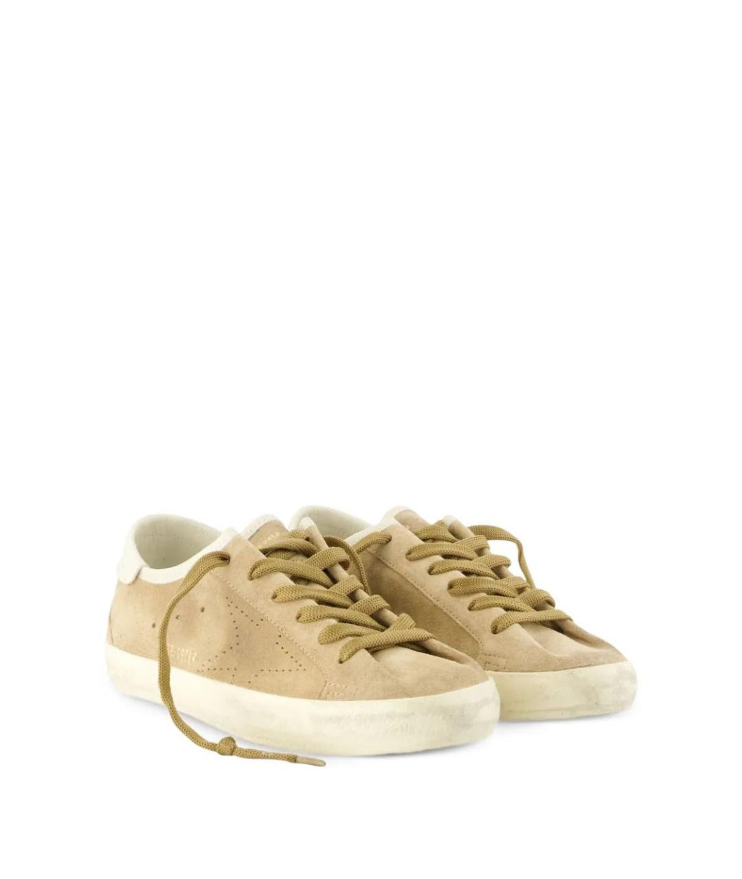 GOLDEN GOOSE Бежевые замшевые кеды, фото 5