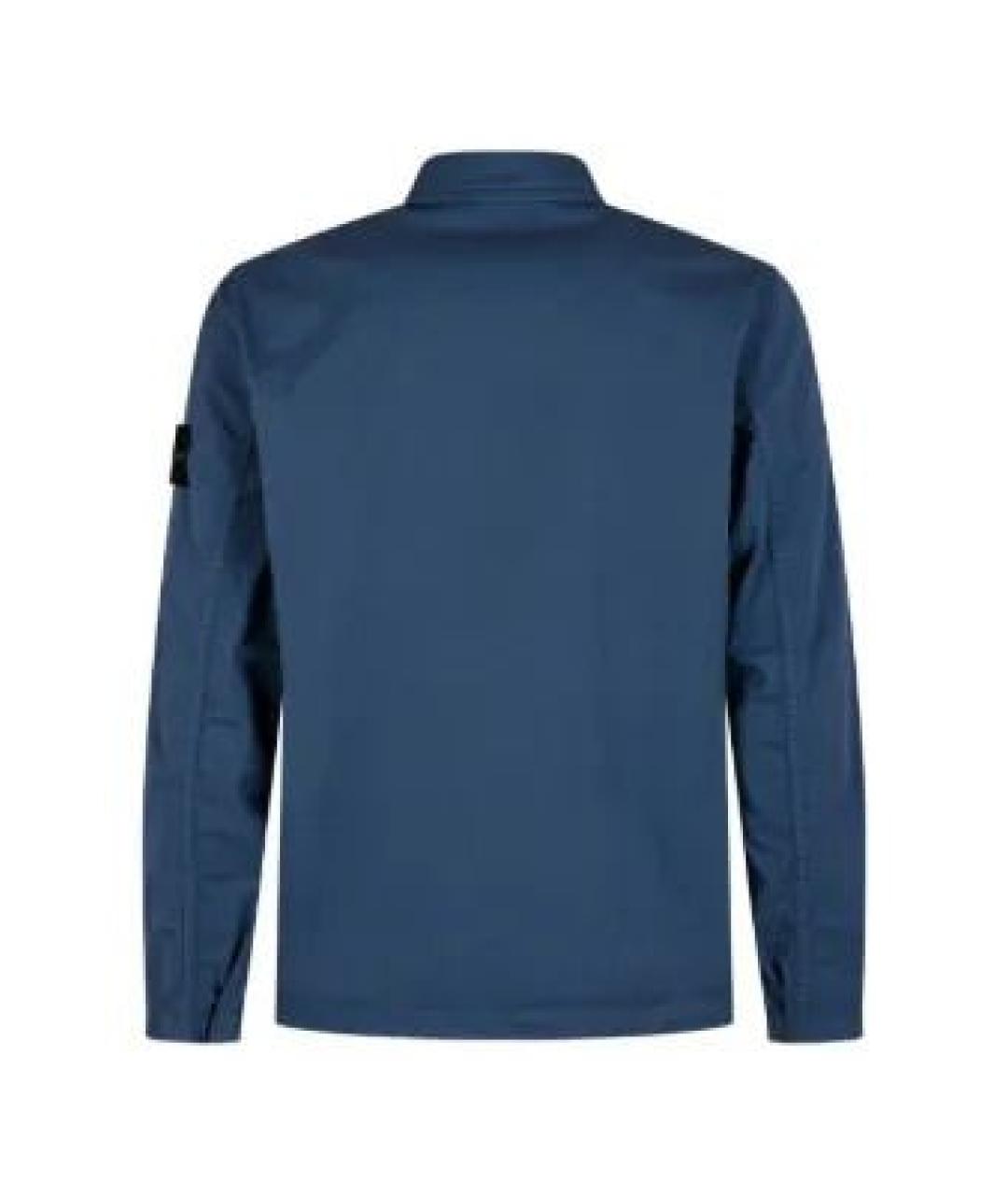 STONE ISLAND Синяя хлопковая кэжуал рубашка, фото 5