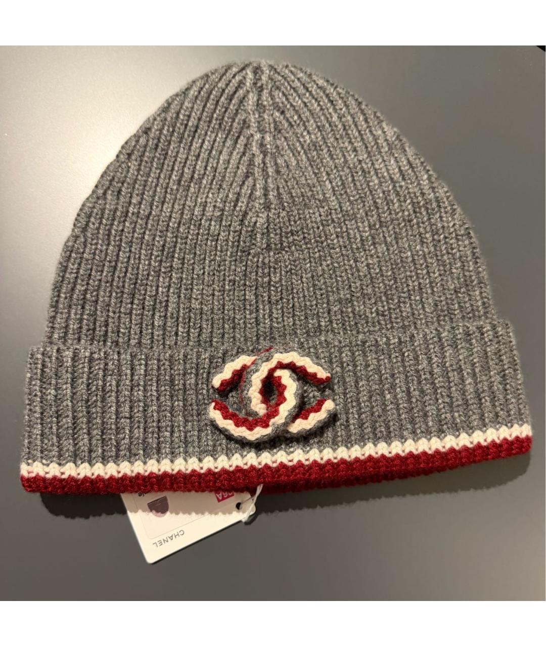 CHANEL Серая кашемировая шапка, фото 3