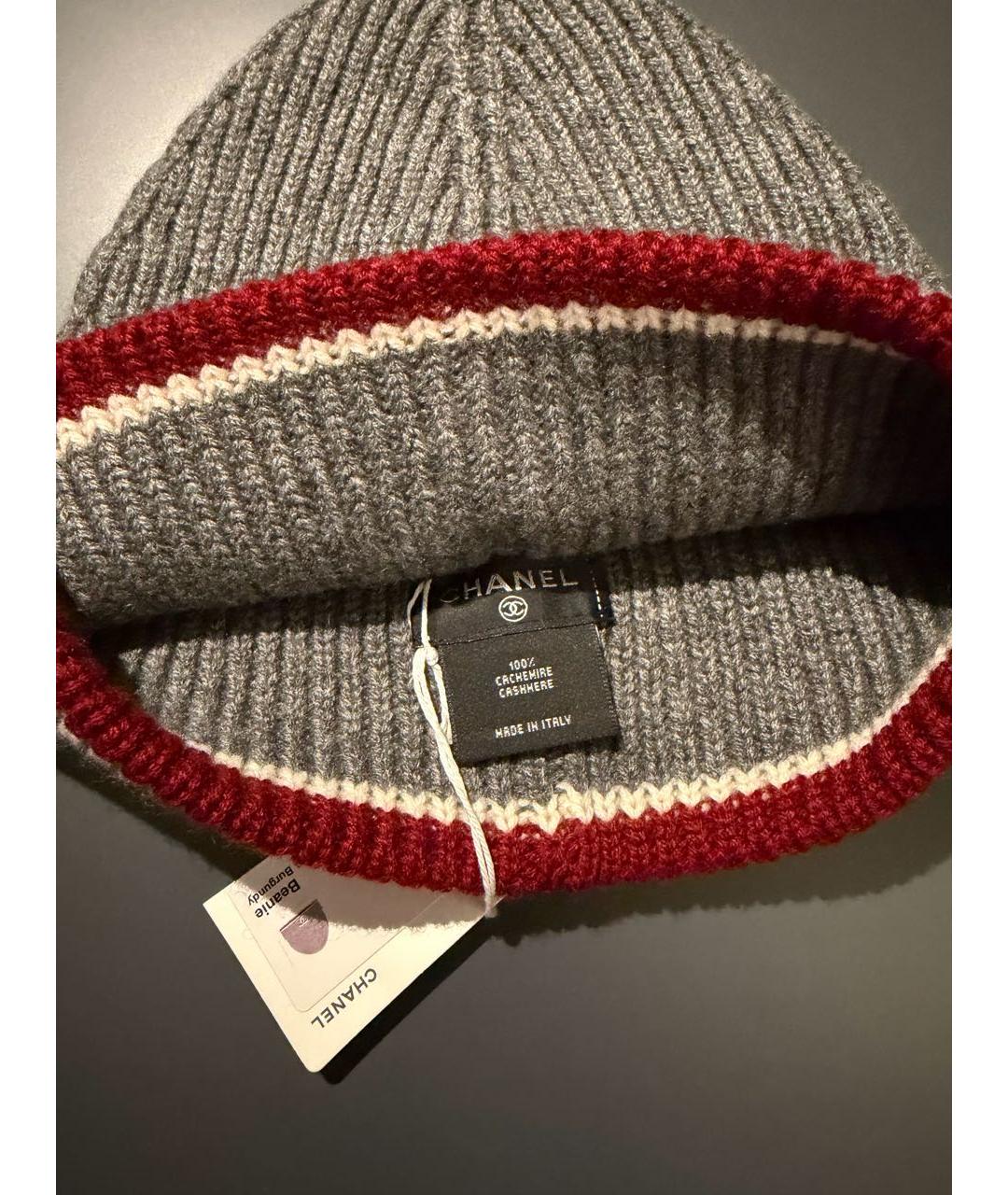 CHANEL Серая кашемировая шапка, фото 2