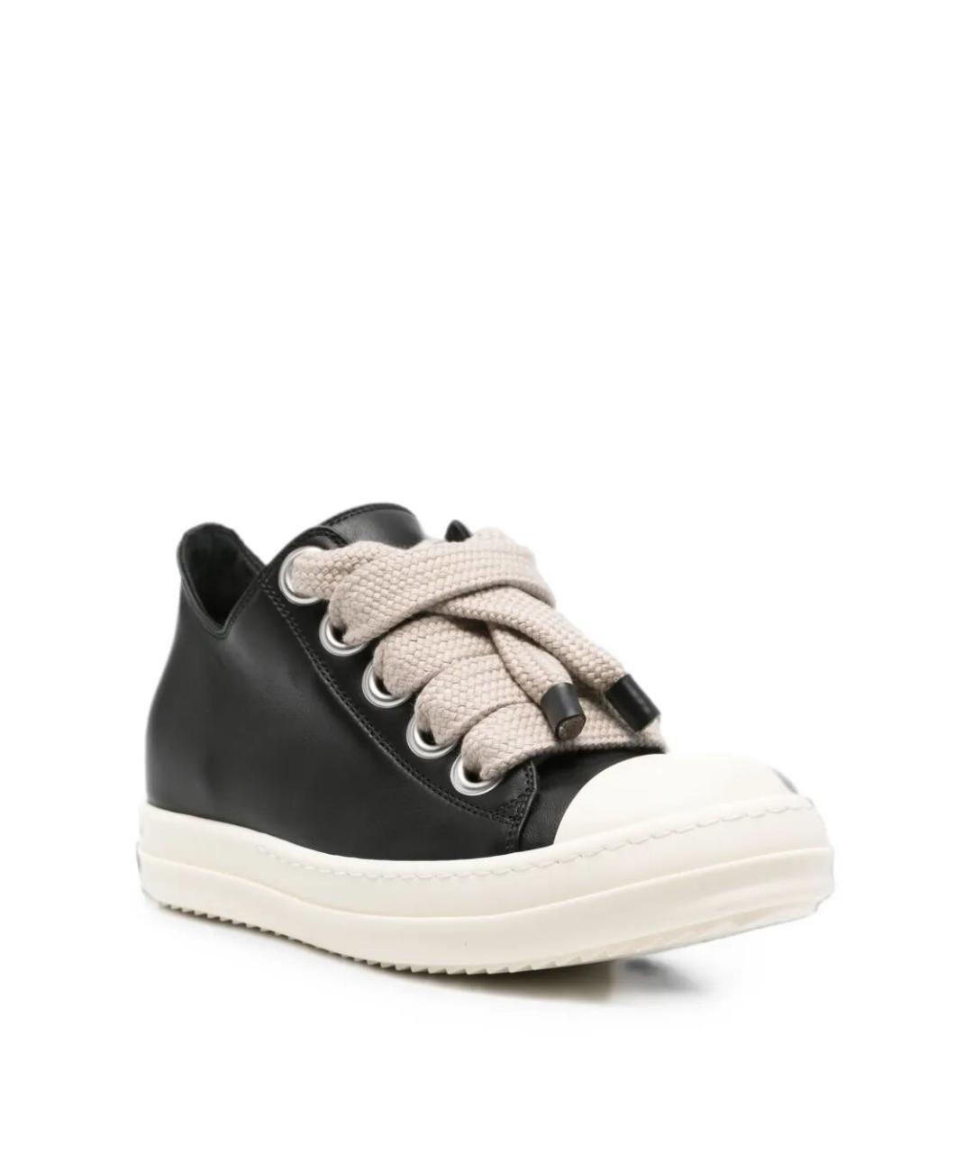 RICK OWENS Черные кожаные кеды, фото 2