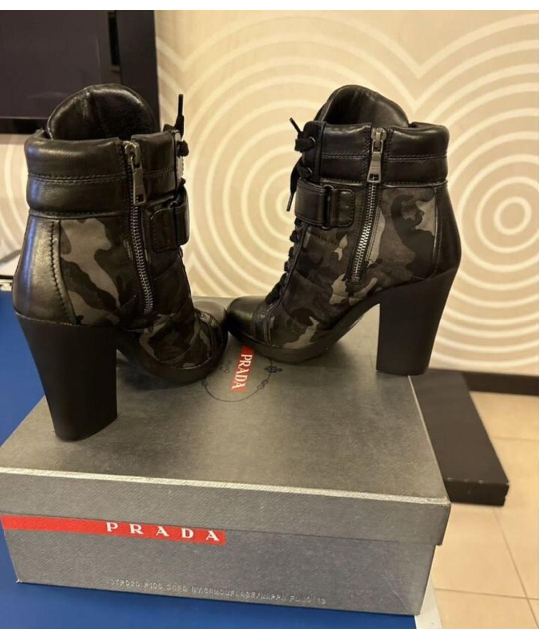 PRADA Антрацитовые текстильные ботильоны, фото 4