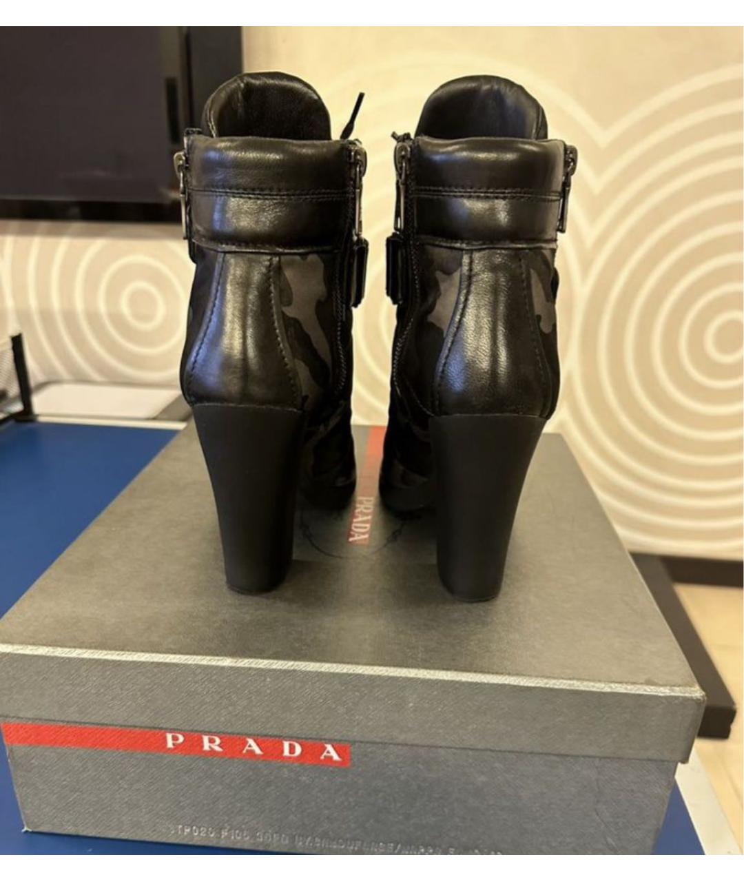 PRADA Антрацитовые текстильные ботильоны, фото 5