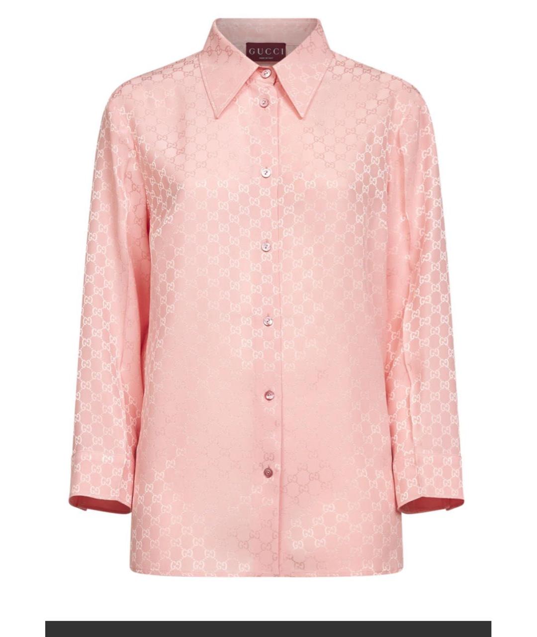 GUCCI Розовая шелковая блузы, фото 6