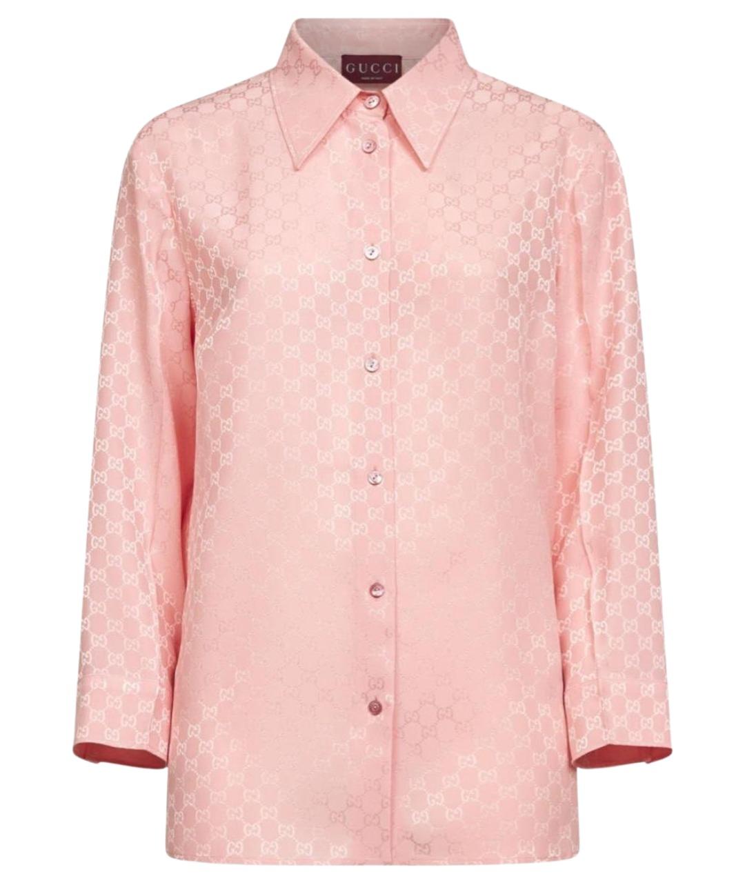 GUCCI Розовая шелковая блузы, фото 1